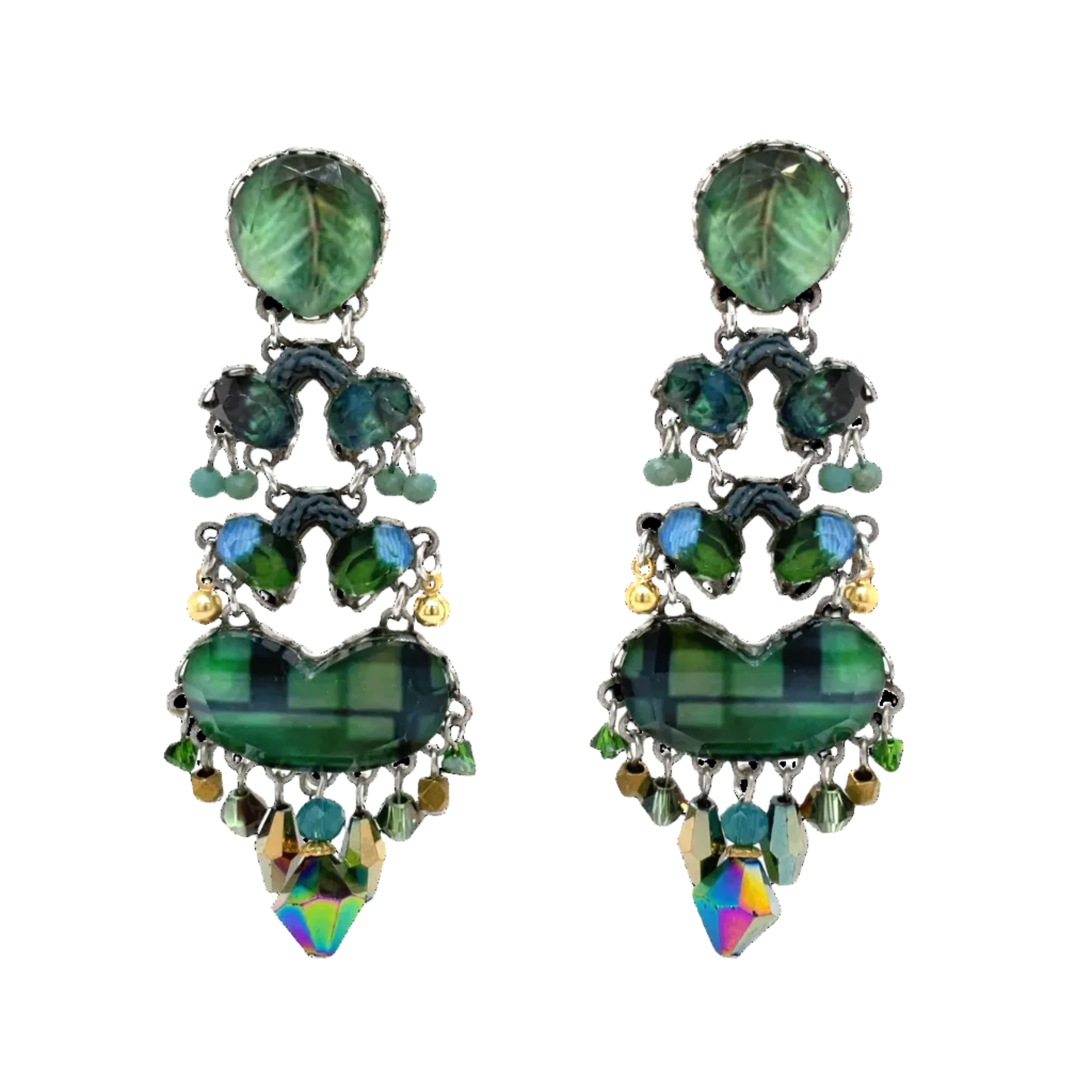 Handcrafted Fabric and Bead Earrings