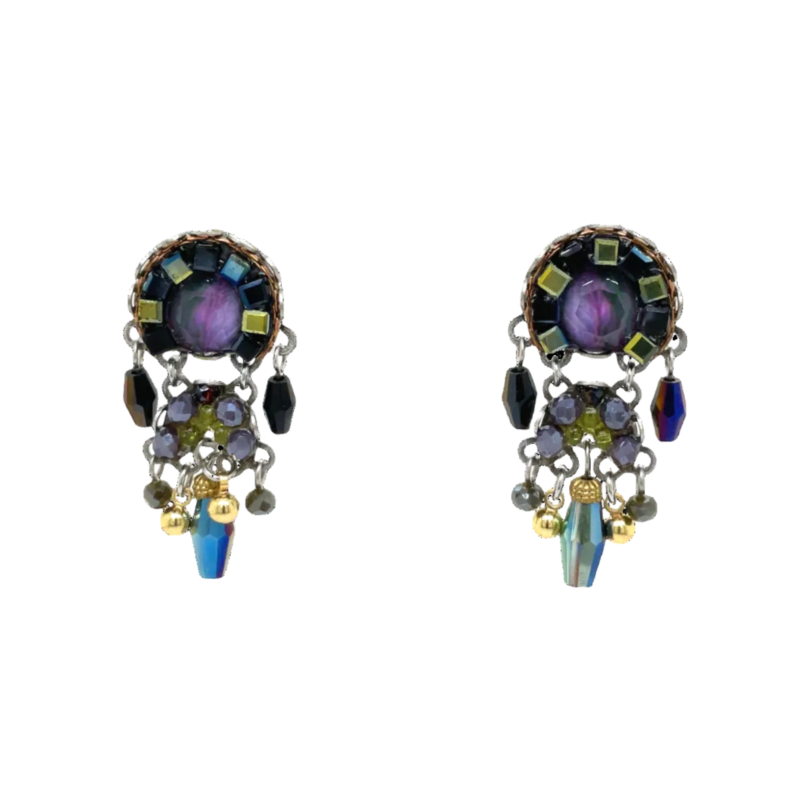 Handcrafted Fabric and Bead Earrings