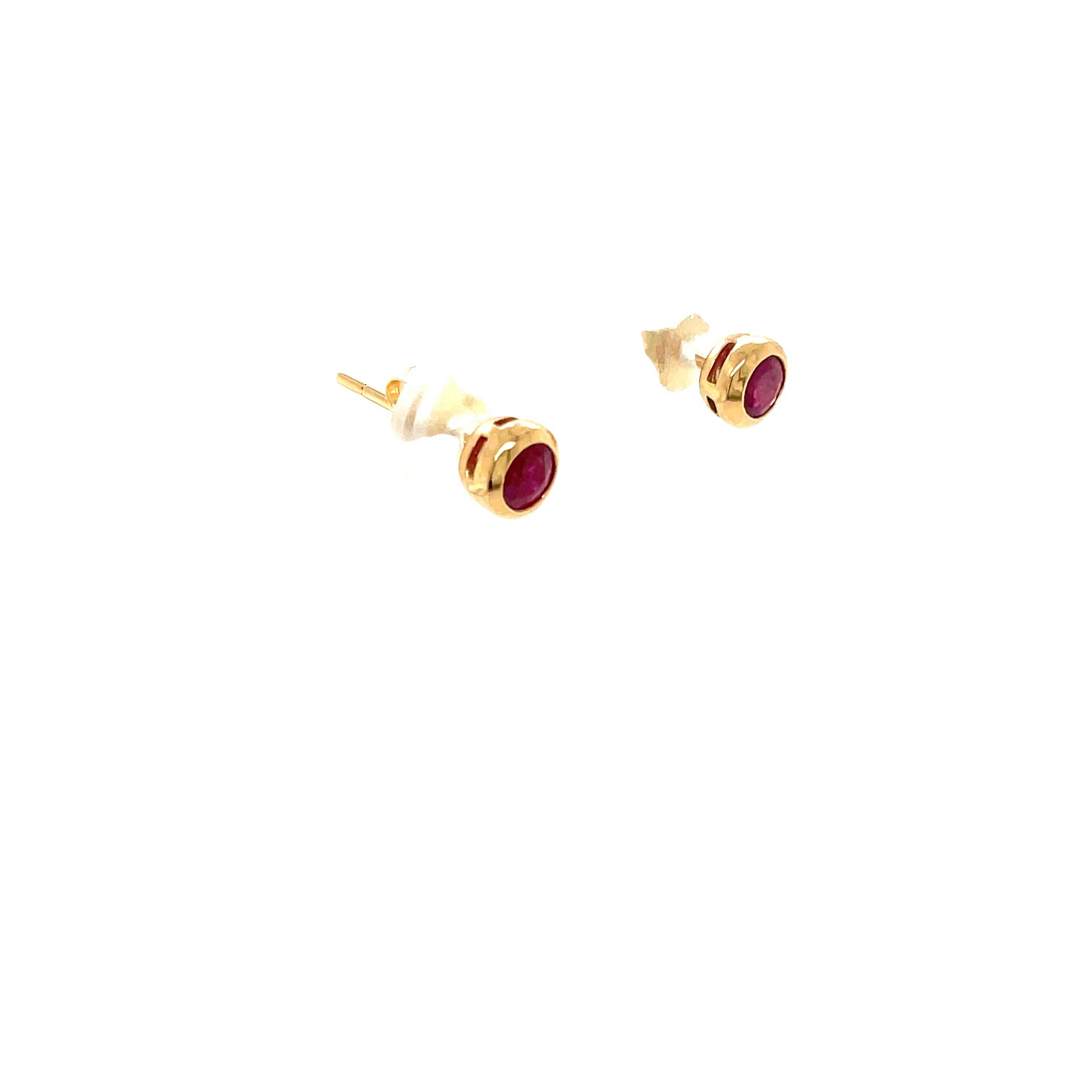 9ct Yellow Gold 3mm Ruby Stud Earrings