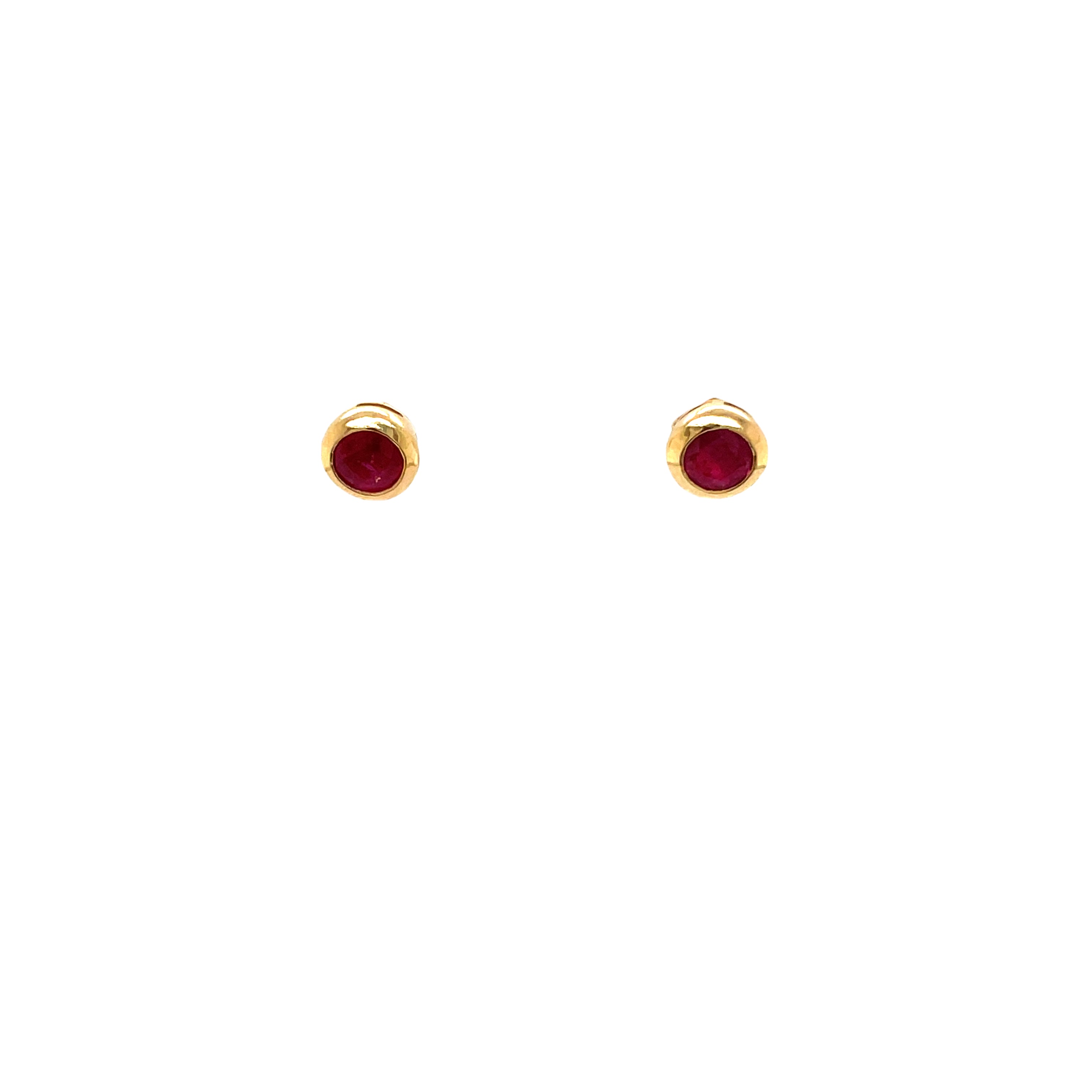 9ct Yellow Gold 3mm Ruby Stud Earrings