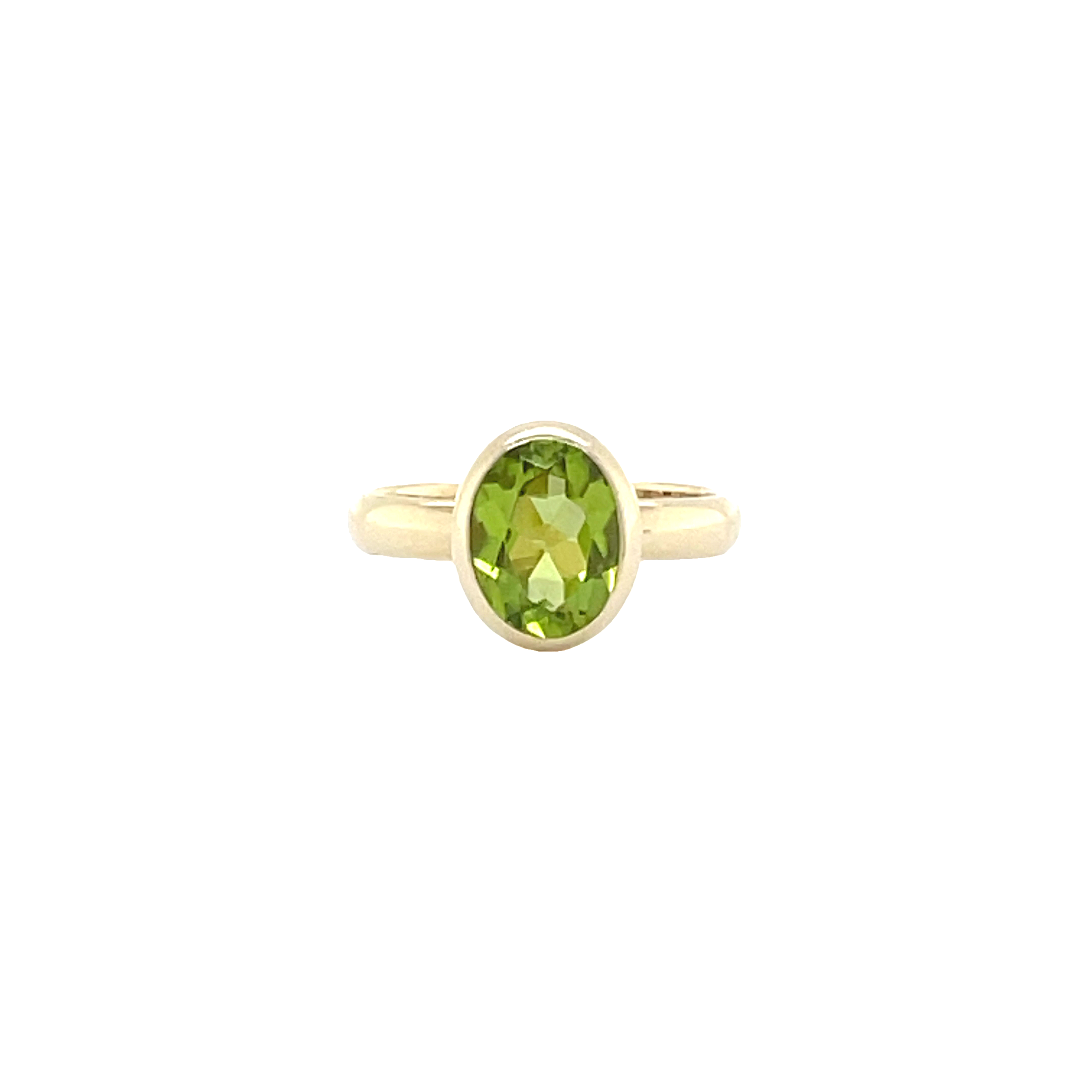 9ct Yellow Gold Oval Peridot Dress Ring