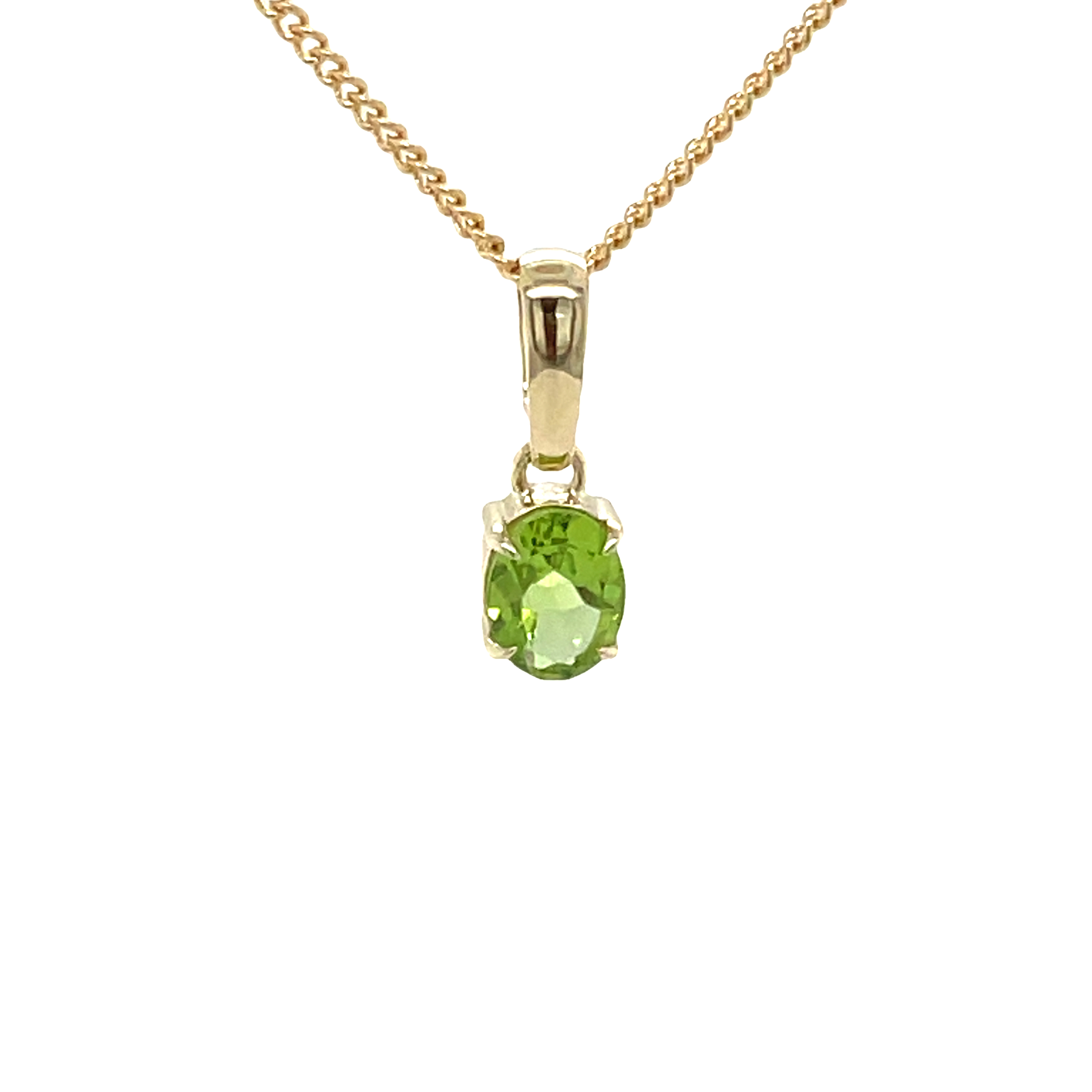 9ct Yellow Gold Claw Set Peridot Pendant