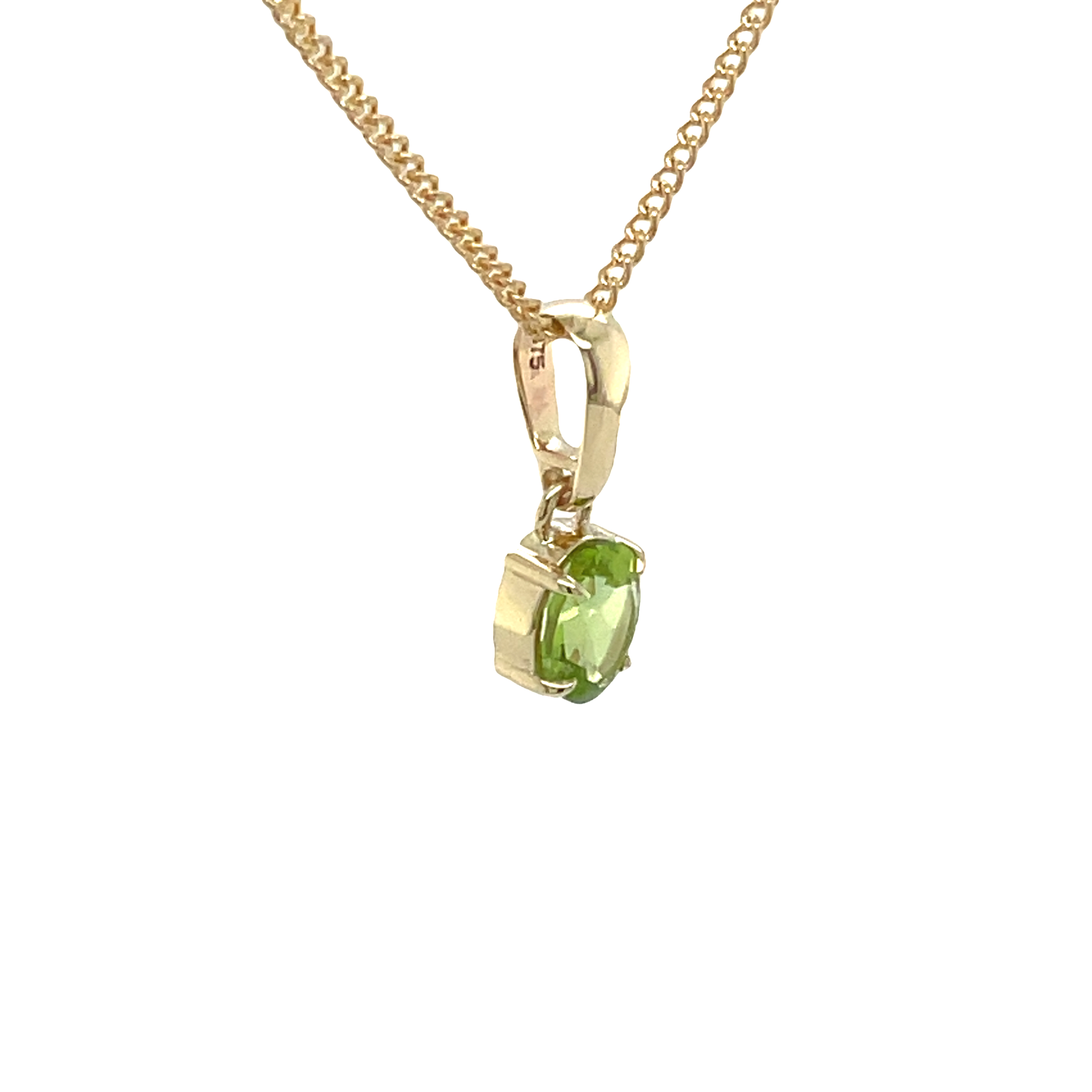 9ct Yellow Gold Claw Set Peridot Pendant
