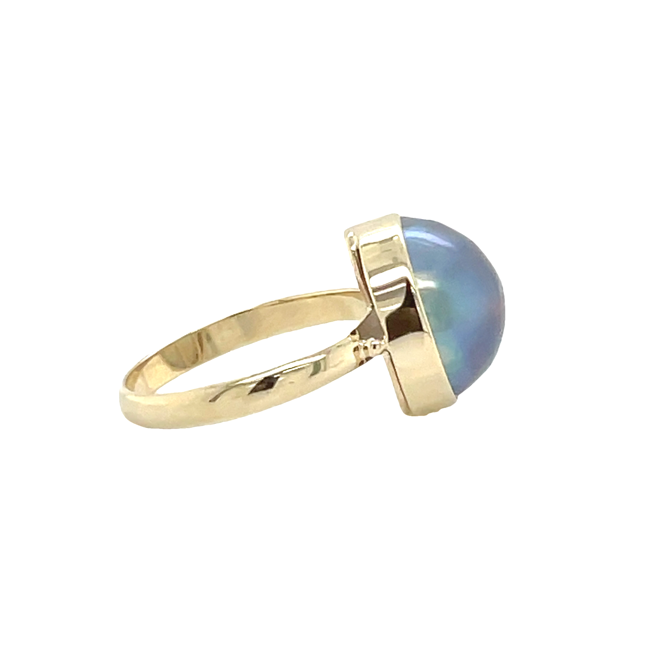 9ct Yellow Gold Grey Mabe Pearl Dress Ring