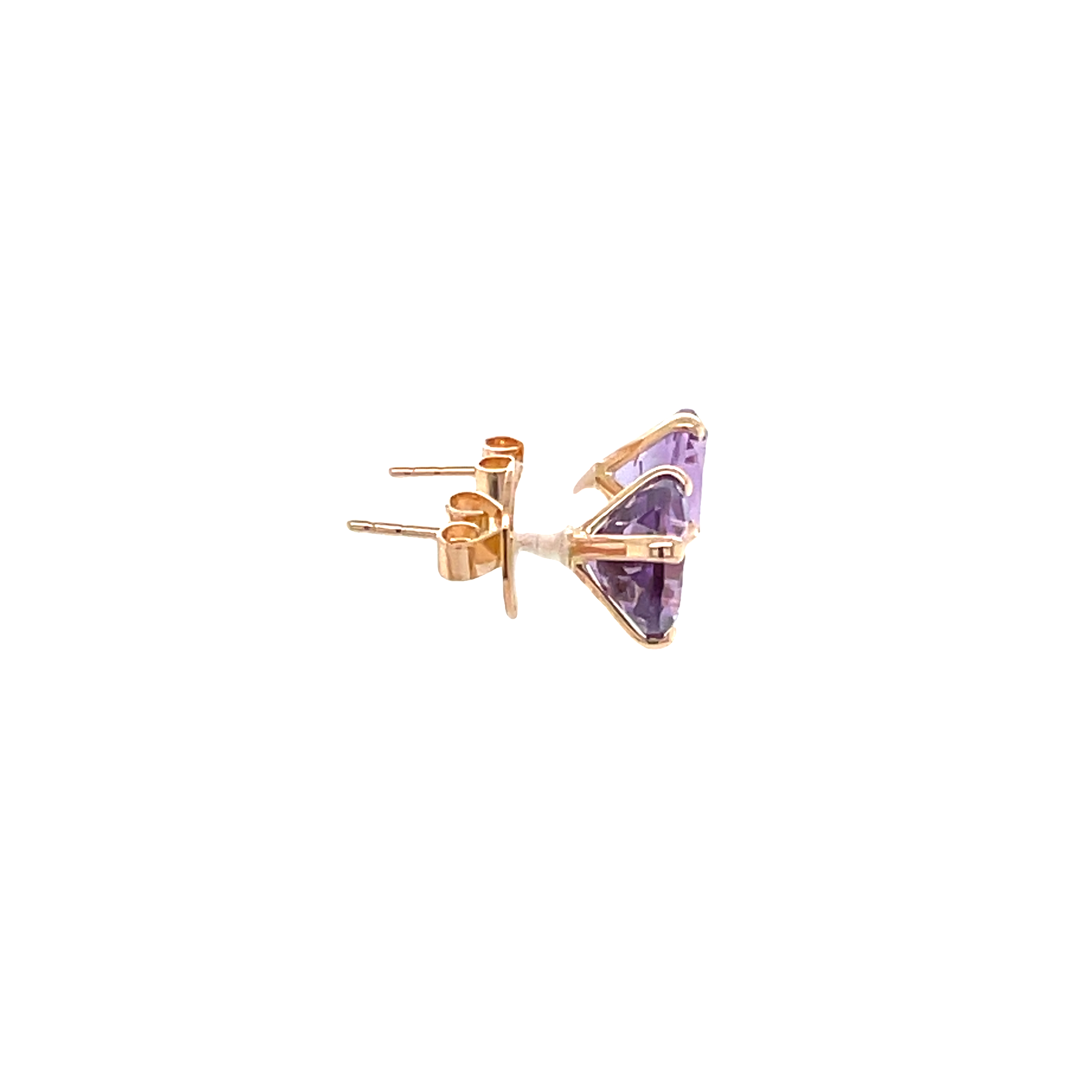 9ct Rose Gold Round Claw Set Amethyst Stud Earrings