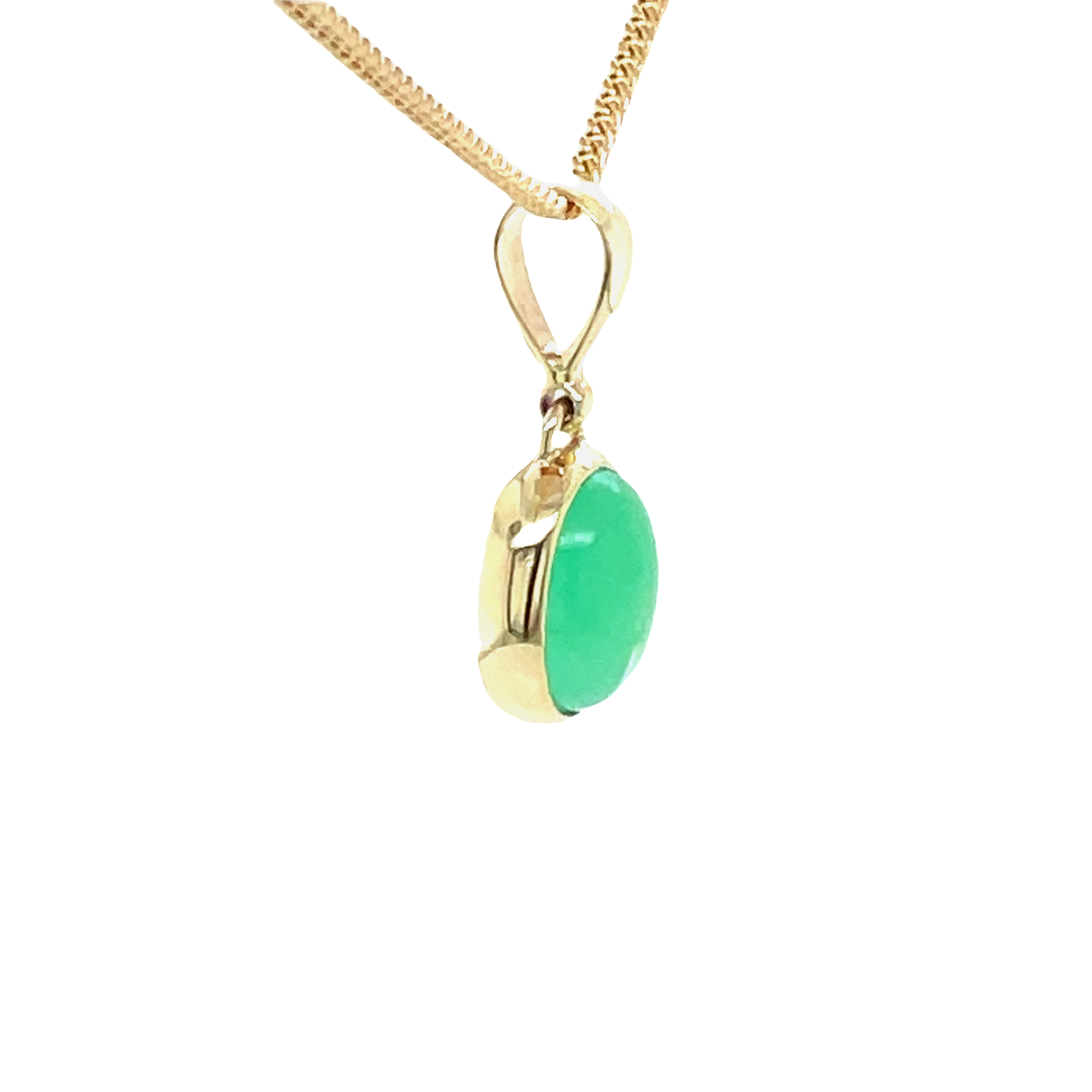9ct Yellow Gold Queensland Chrysophase Pendant