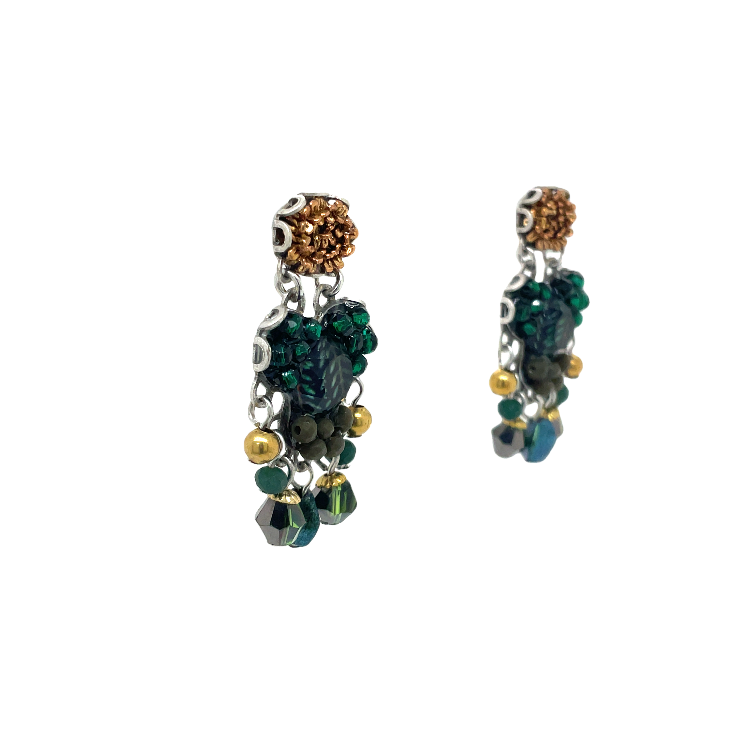 Handcrafted Fabric and Bead Earrings