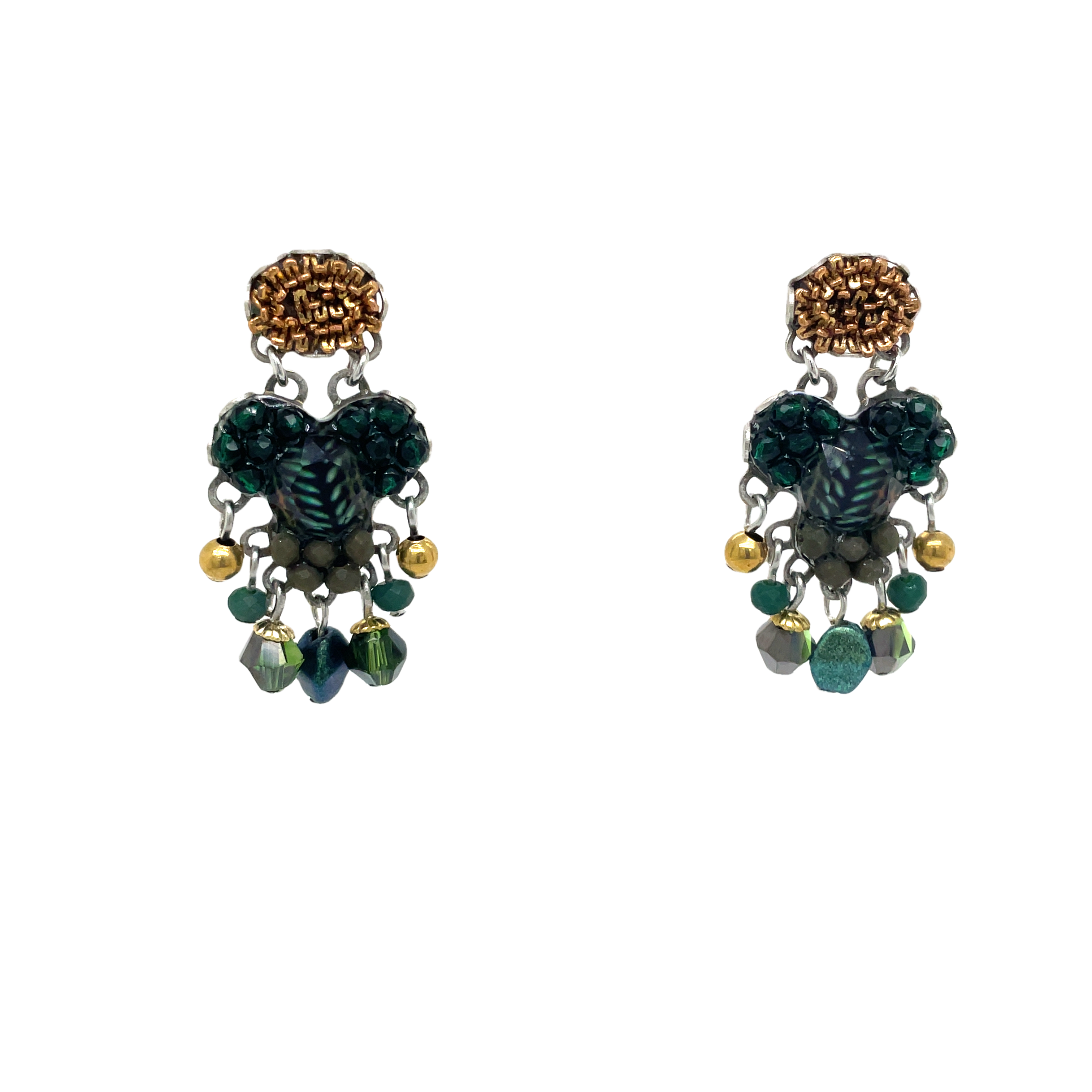 Handcrafted Fabric and Bead Earrings