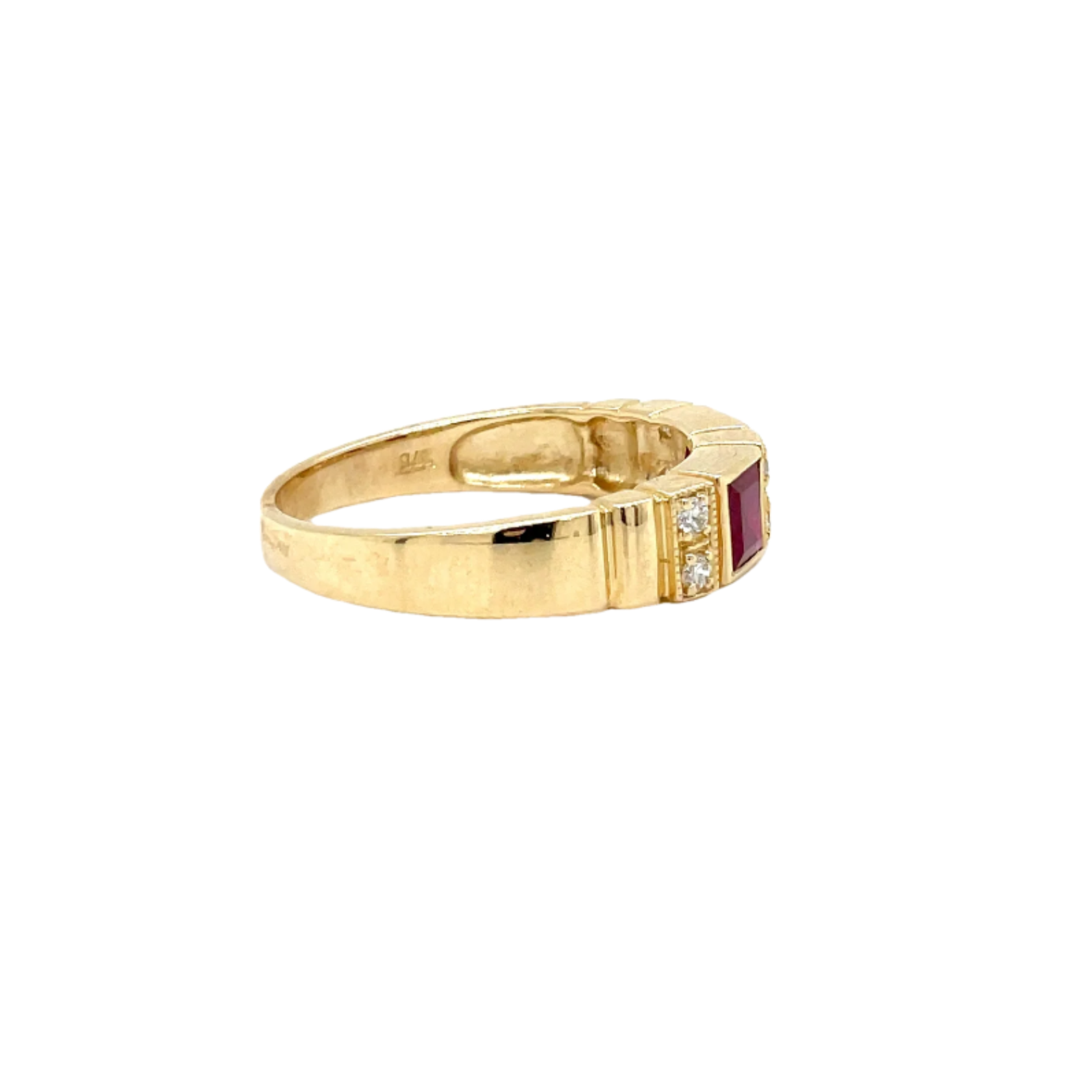 9ct Yellow Gold Ruby and Diamond Dress Ring