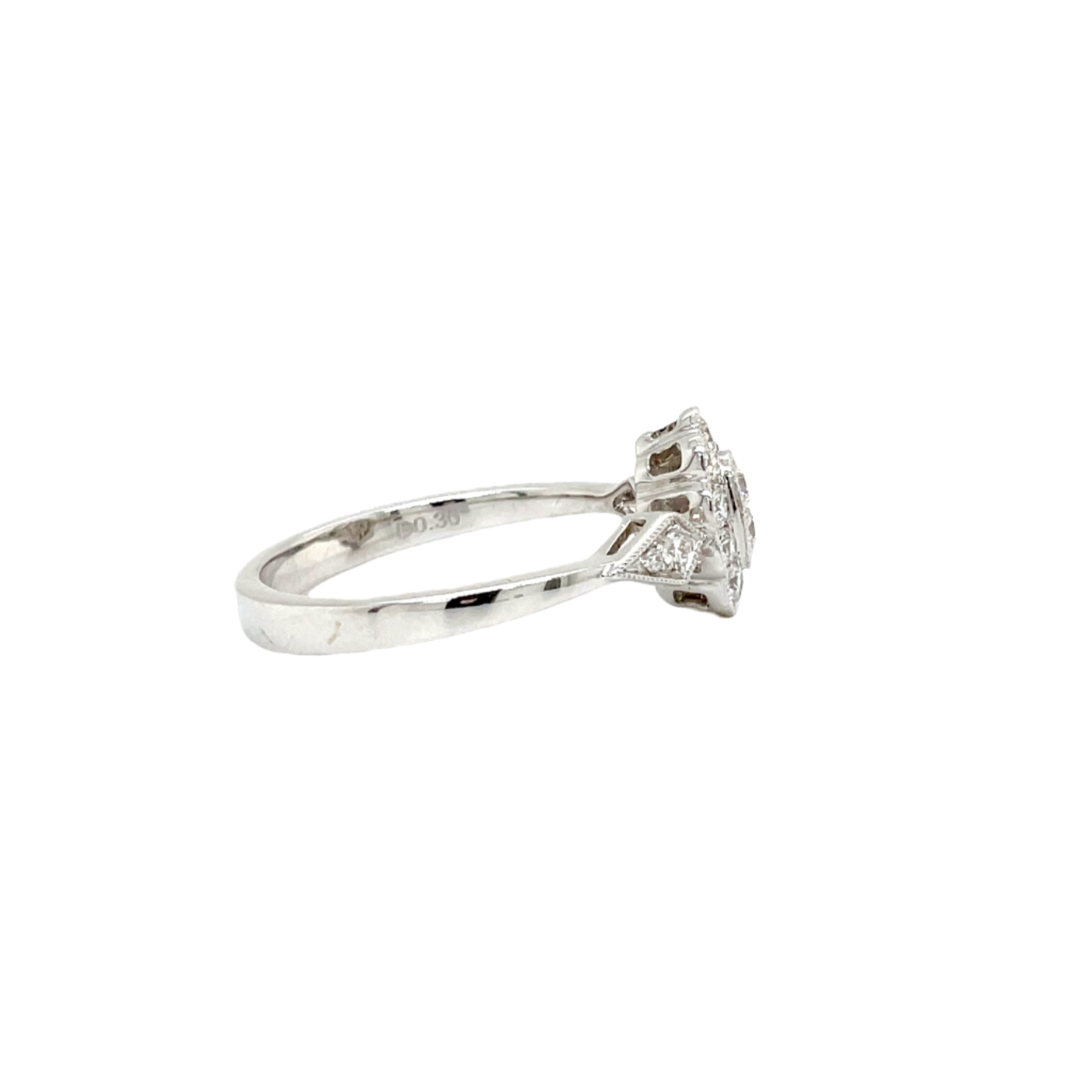 18ct White Gold Diamond Art Deco Ring