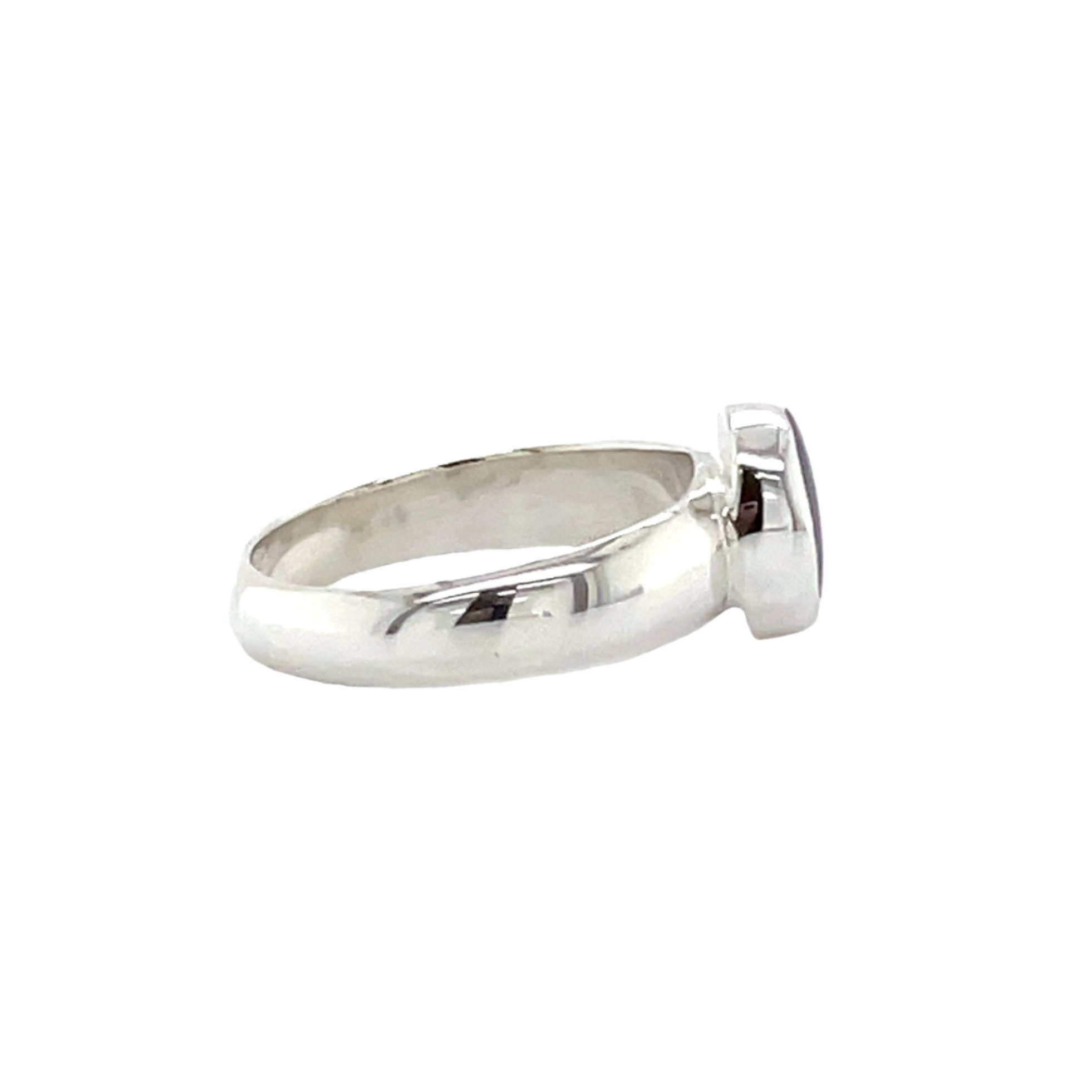 Sterling Silver Australian Black Opal Dress Ring