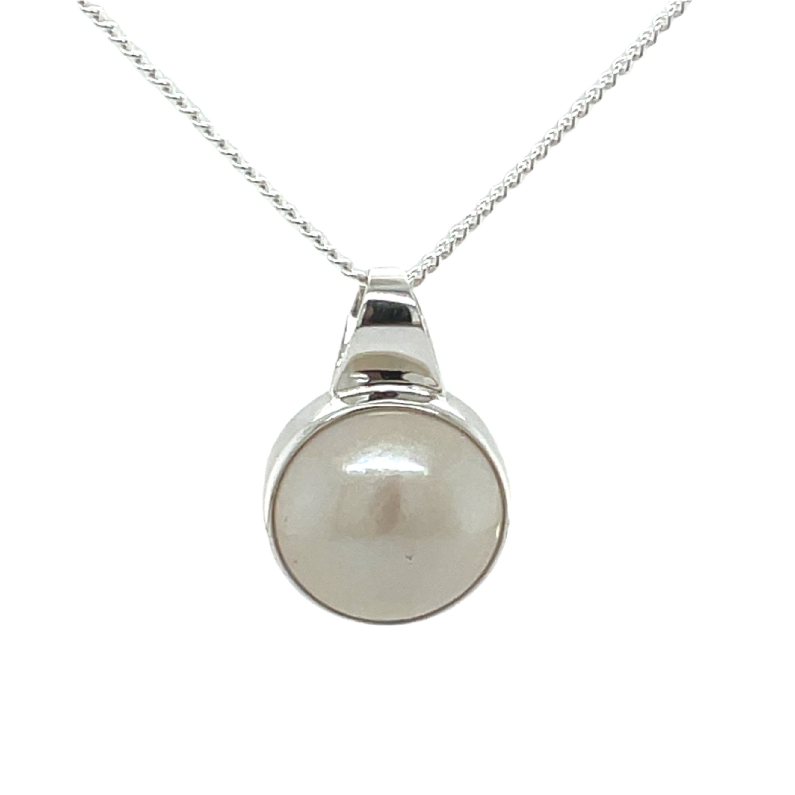 Sterling Silver Mabe Pearl Slider Pendant