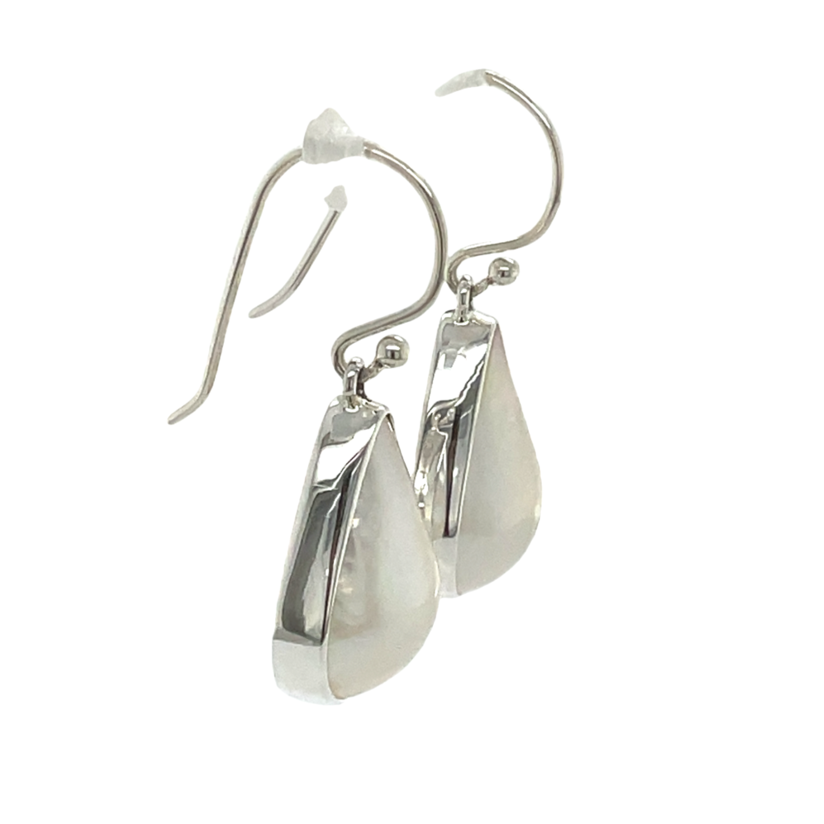 Sterling Silver Pear Shape Mabe Pearl Drop Earrings