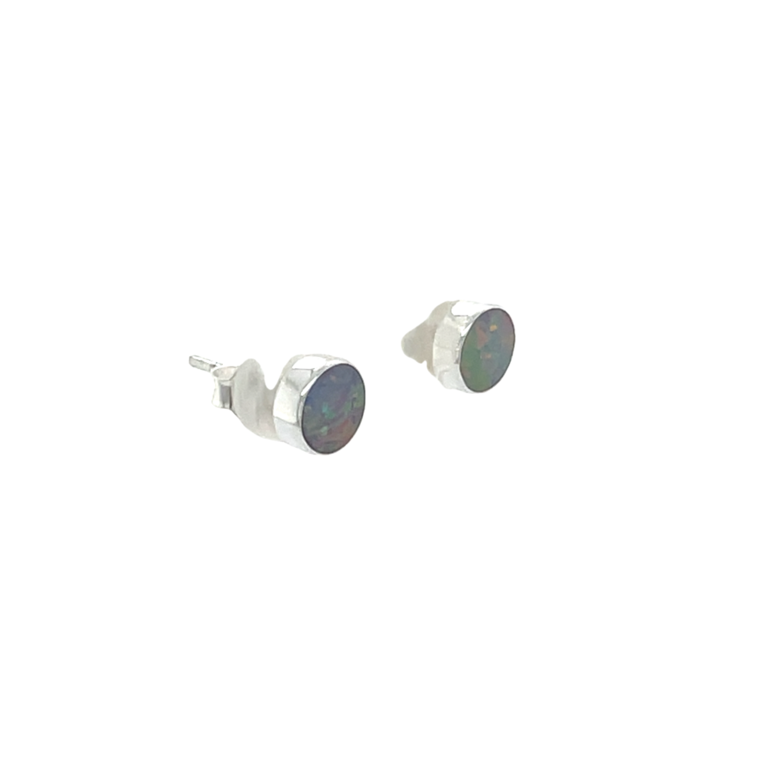 Sterling Silver Australian Opal Stud Earrings