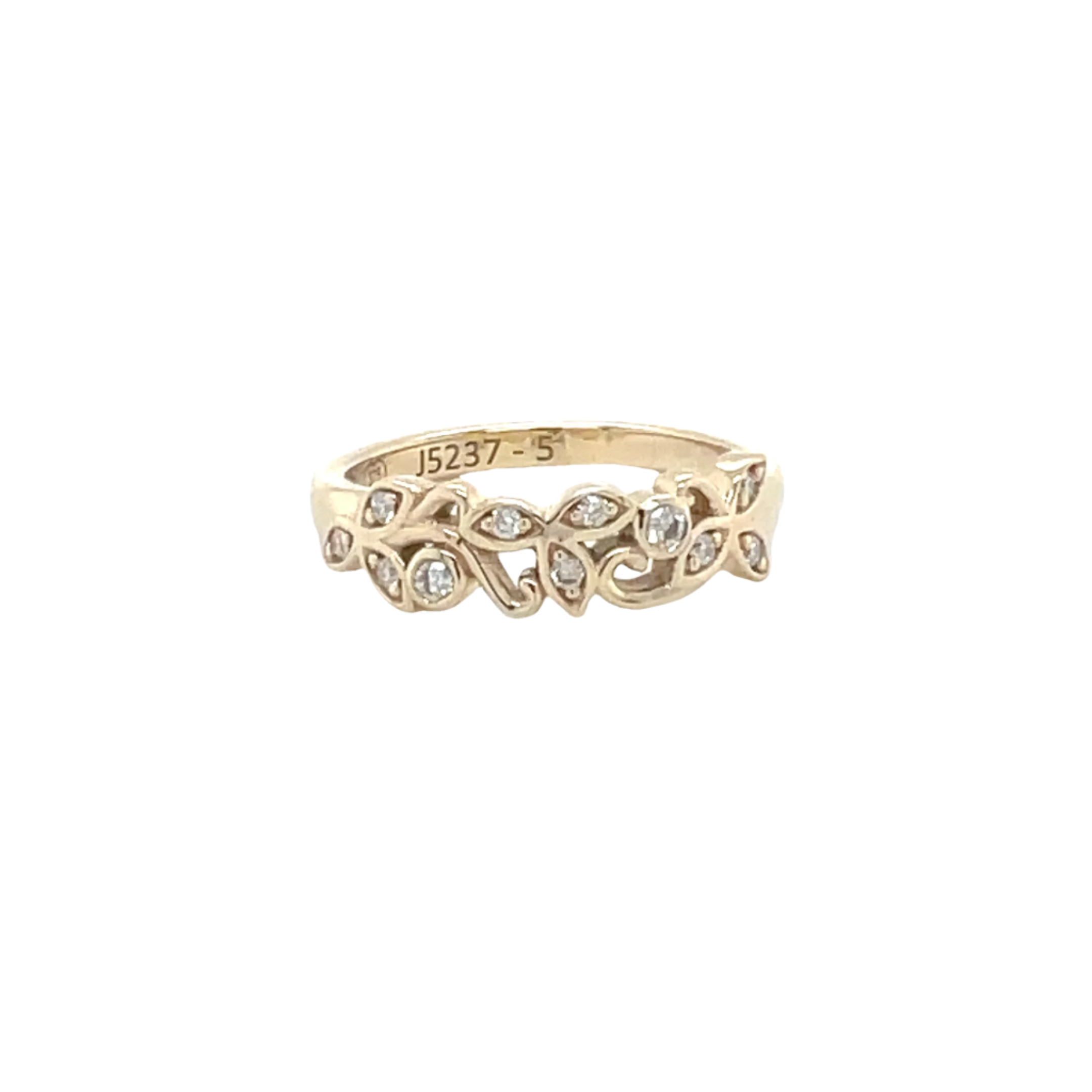 9ct Yellow Gold Diamond Floral Dress Ring