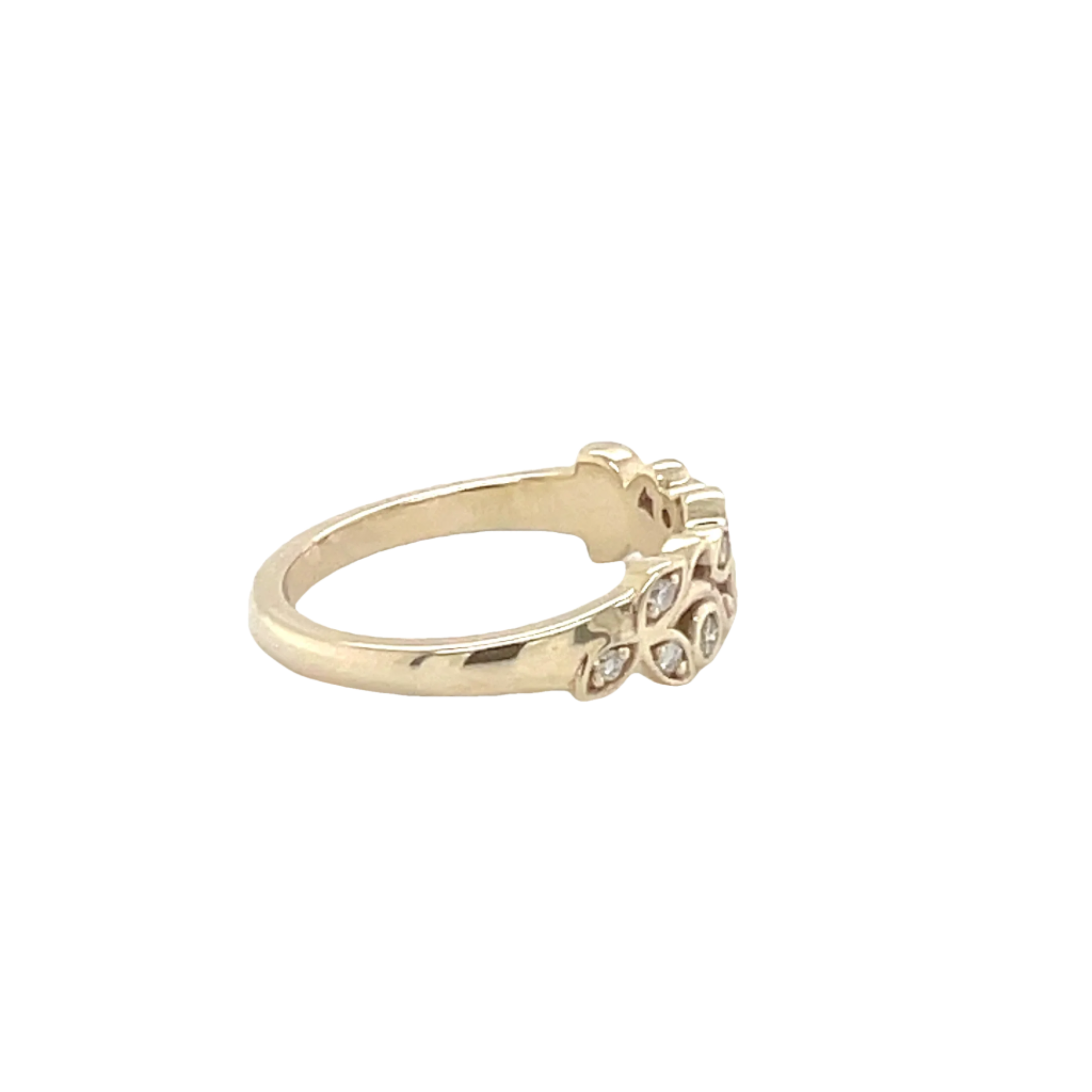 9ct Yellow Gold Diamond Floral Dress Ring
