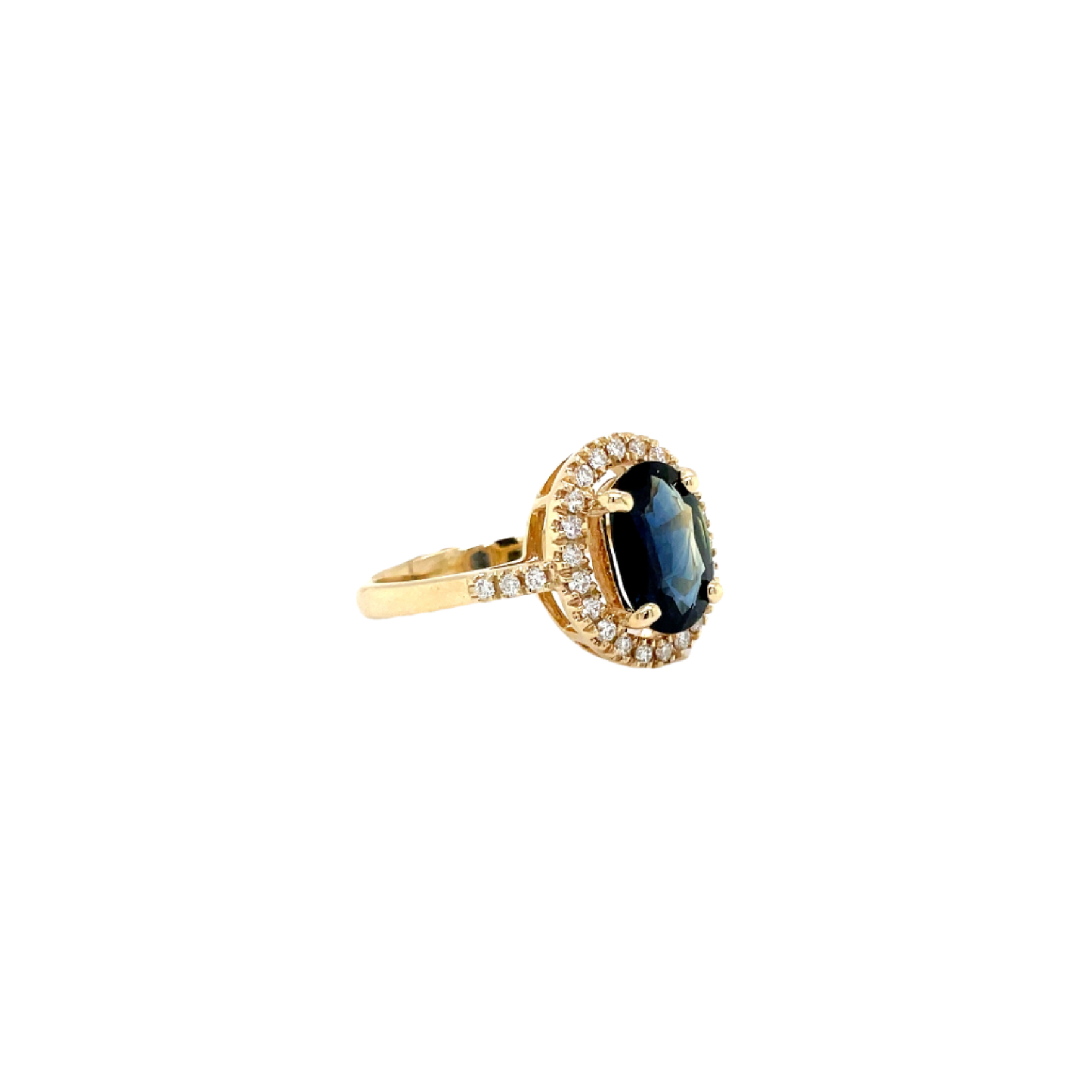9ct Yellow Gold Sapphire and Diamond Dress Ring