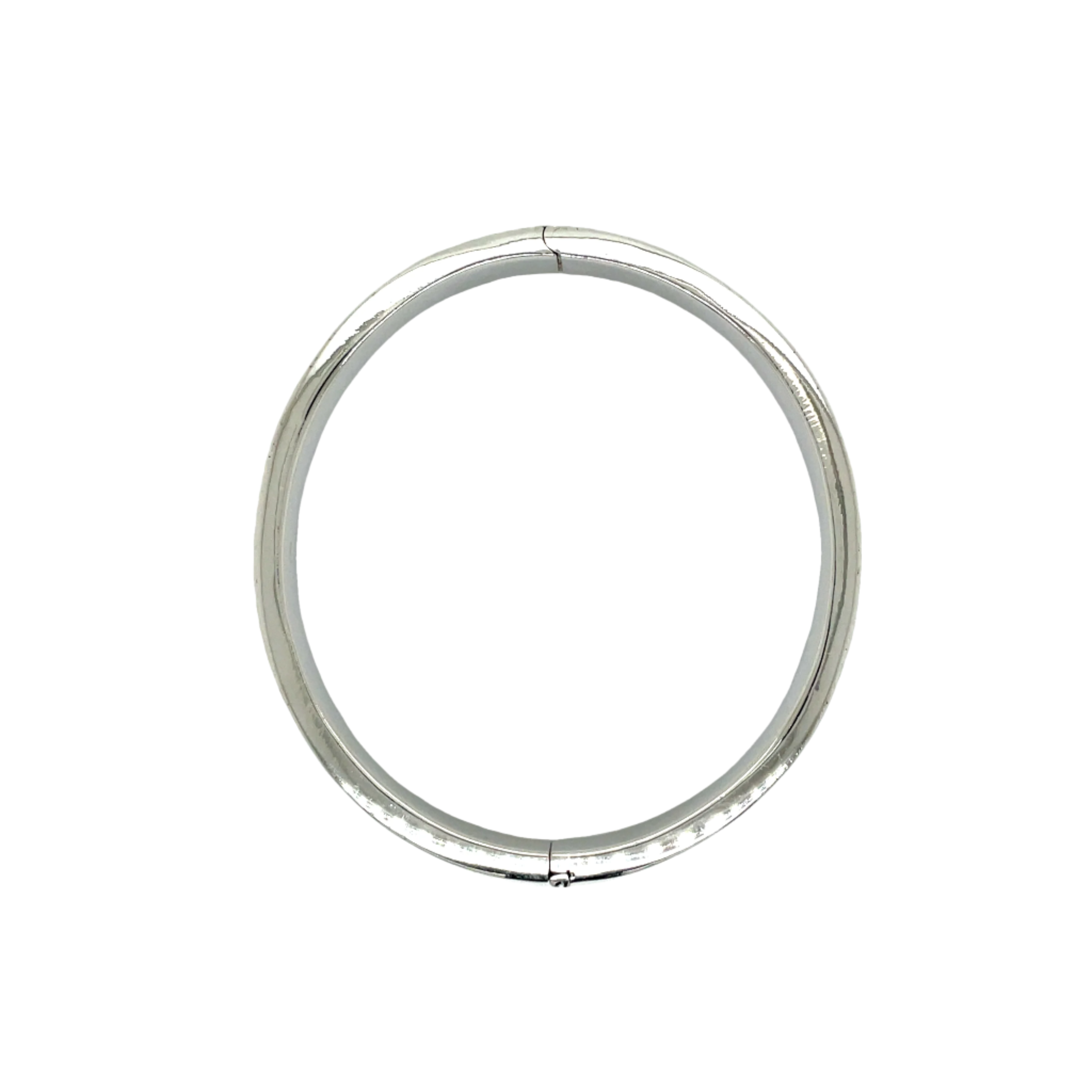 Sterling Silver Hinged Oval Bangle