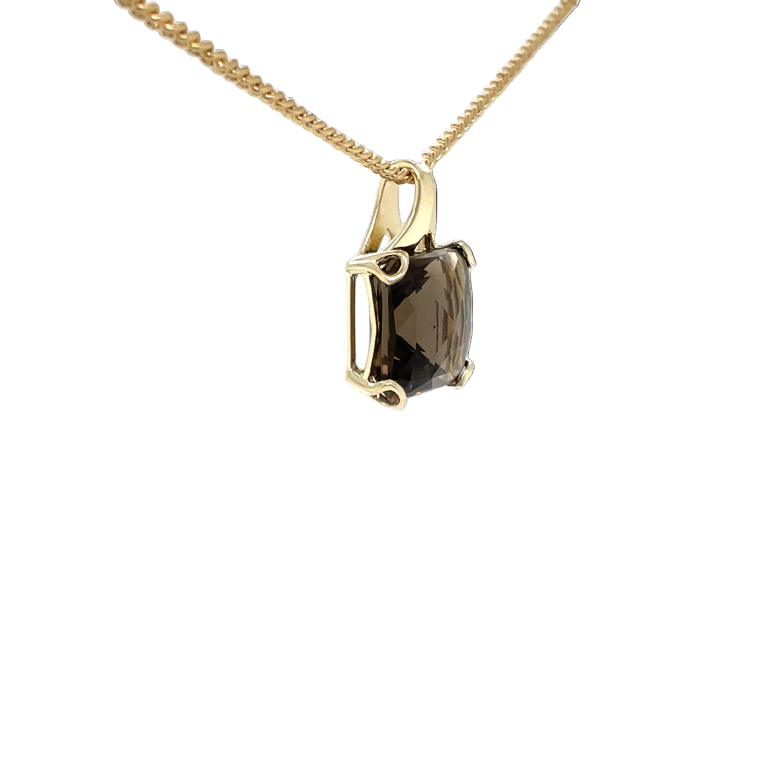 9ct Yellow Gold Smokey Quartz Pendant