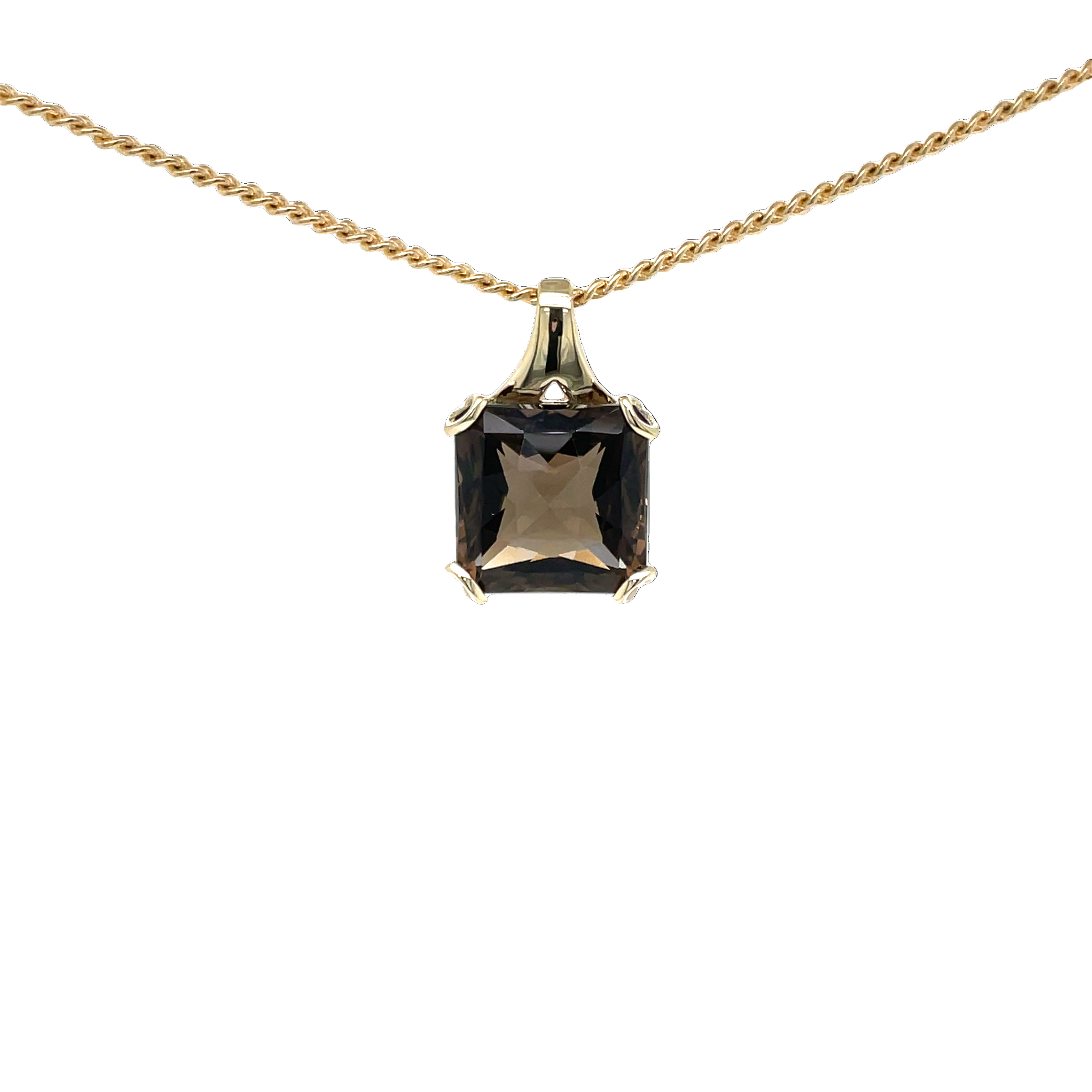 9ct Yellow Gold Smokey Quartz Pendant