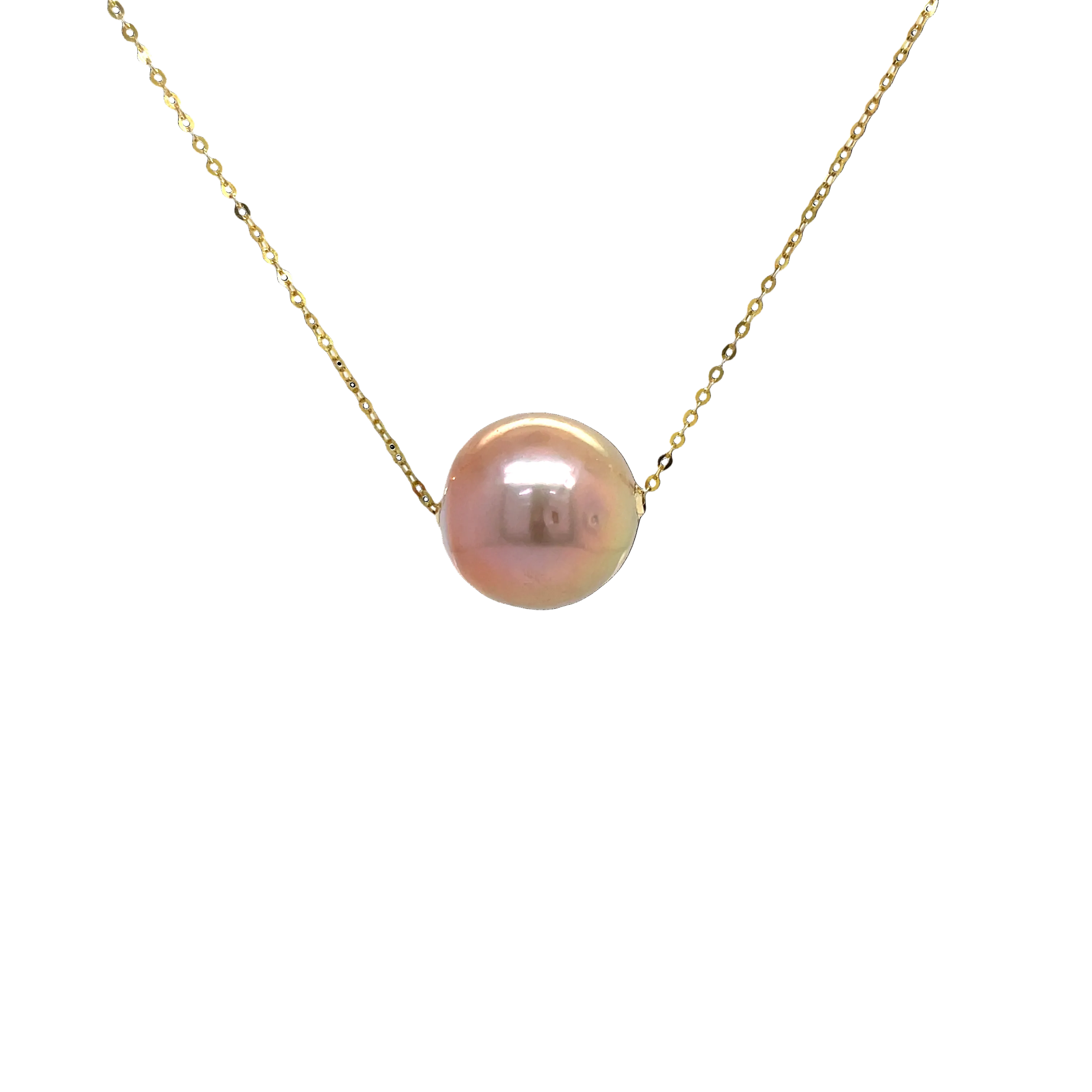 9ct Yellow Gold Pink Edison Pearl Slider Necklace