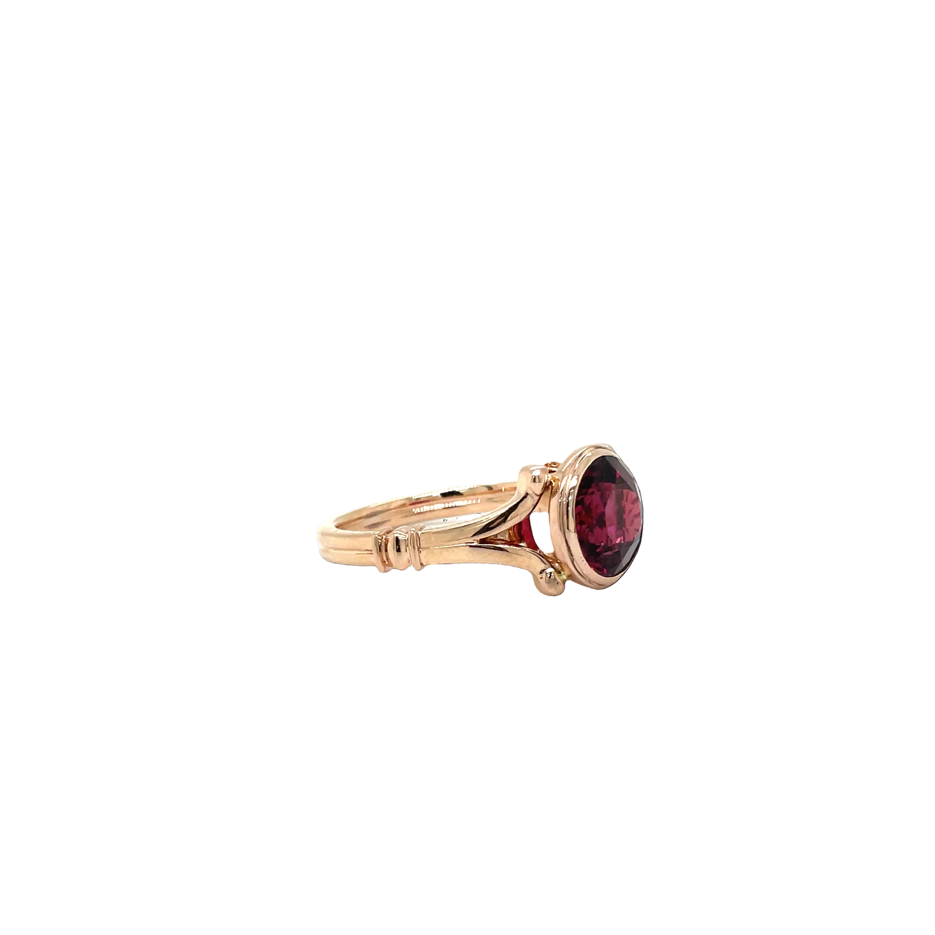 14ct Rose Gold Art Deco Rhodolite Garnet Dress Ring