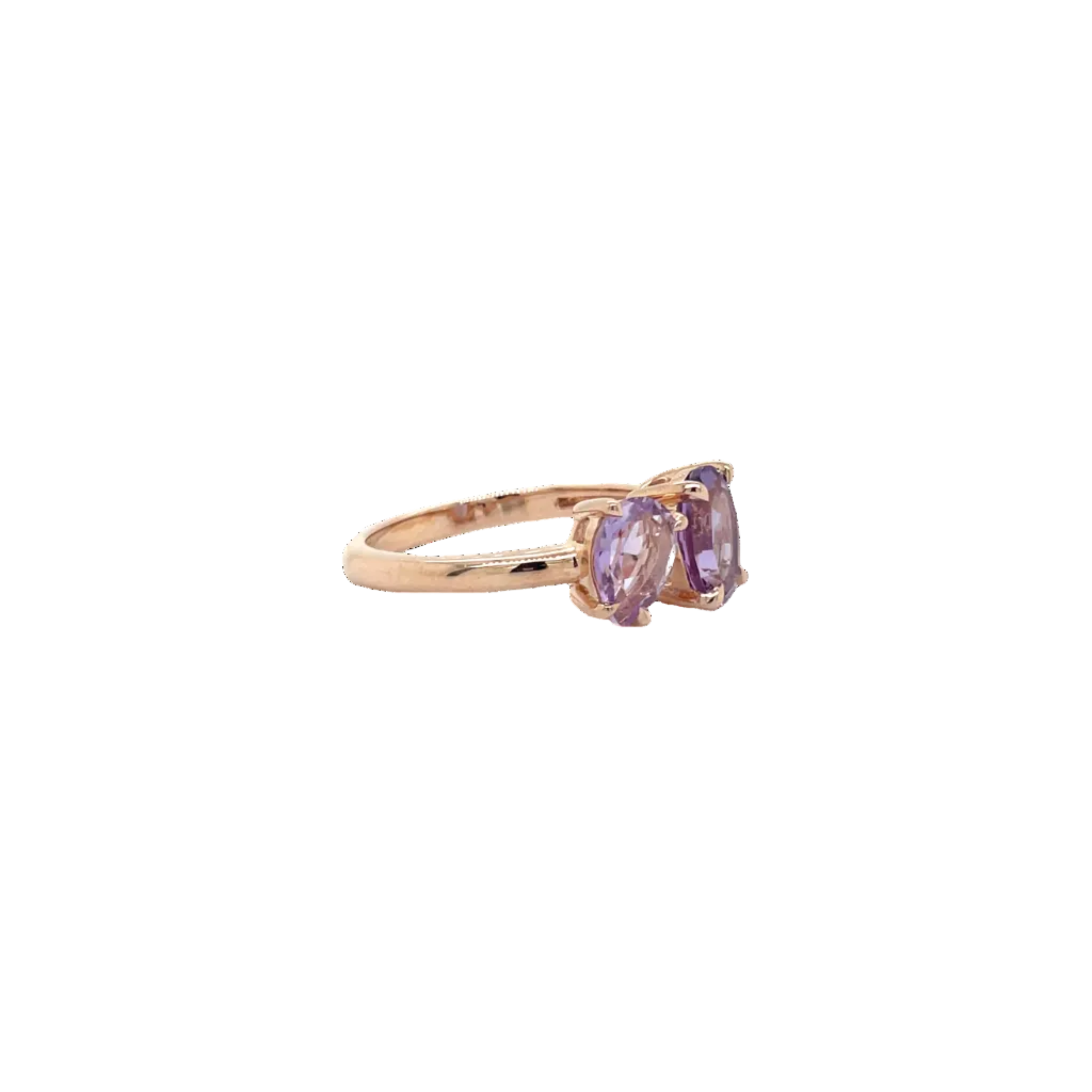 9ct Rose Gold Purple and Pink Amethyst Dress Ring