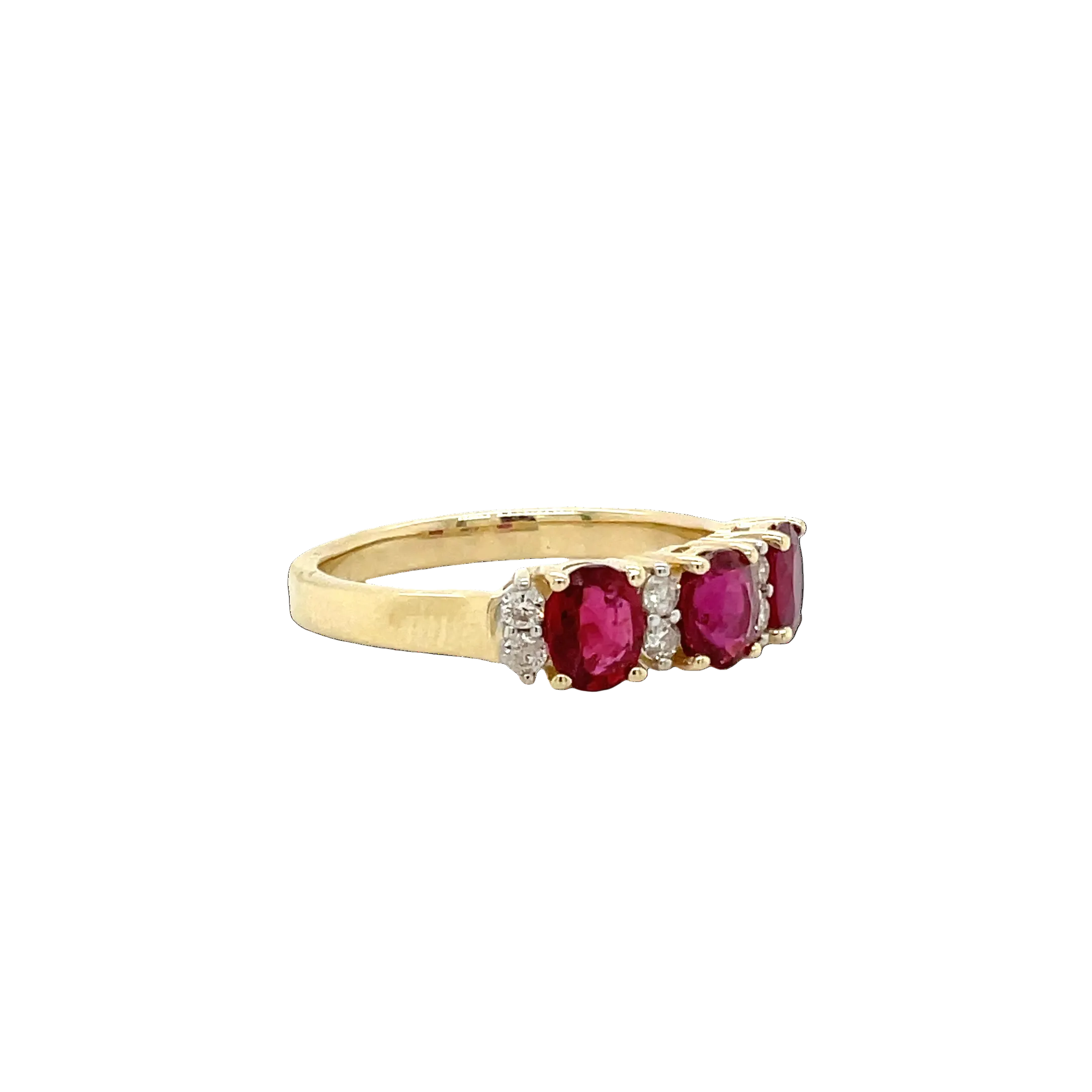 9ct Yellow Gold Natural Ruby and Diamond Dress Ring