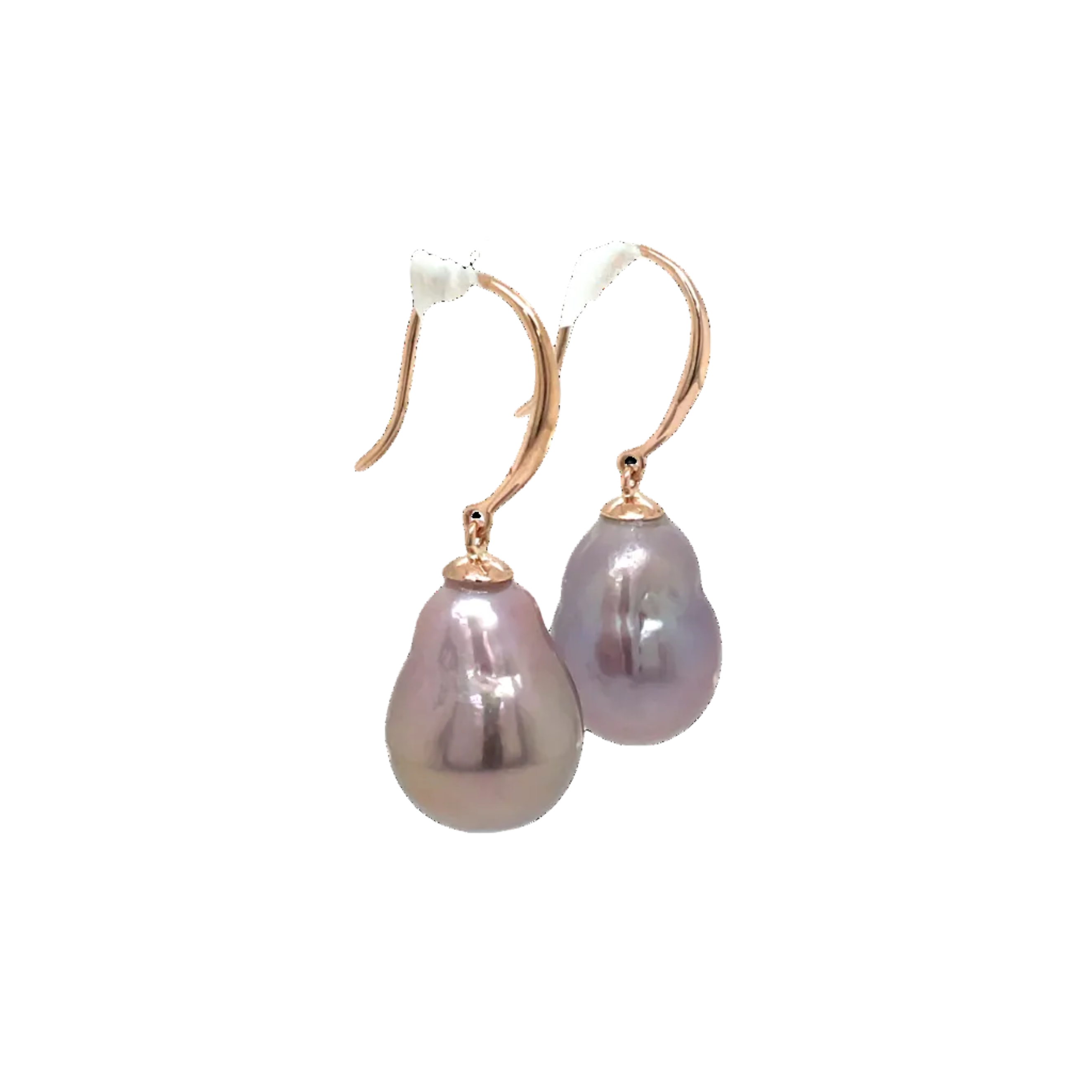 9ct Rose Gold Baroque Freshwater Pearl Drop Earrings