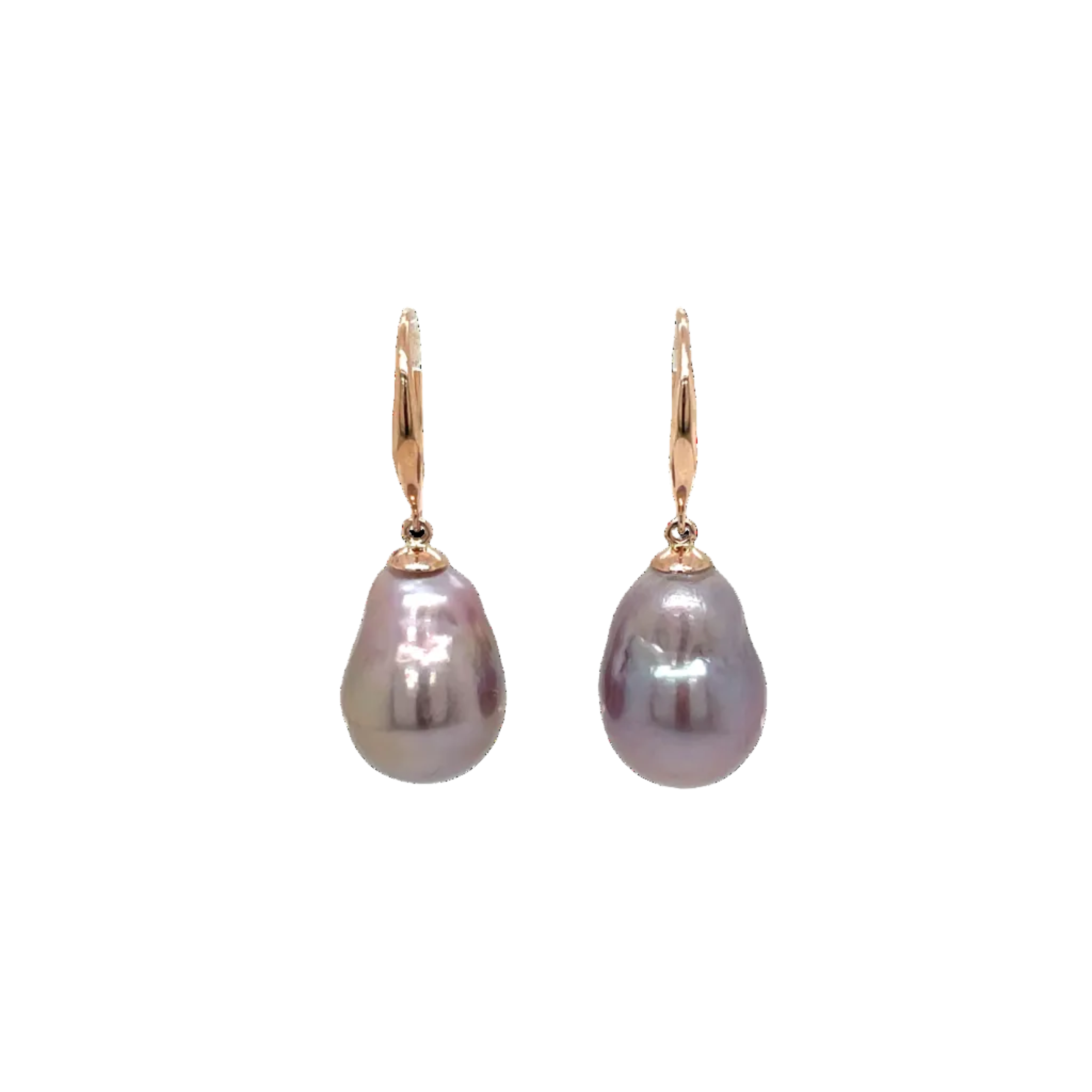 9ct Rose Gold Baroque Freshwater Pearl Drop Earrings