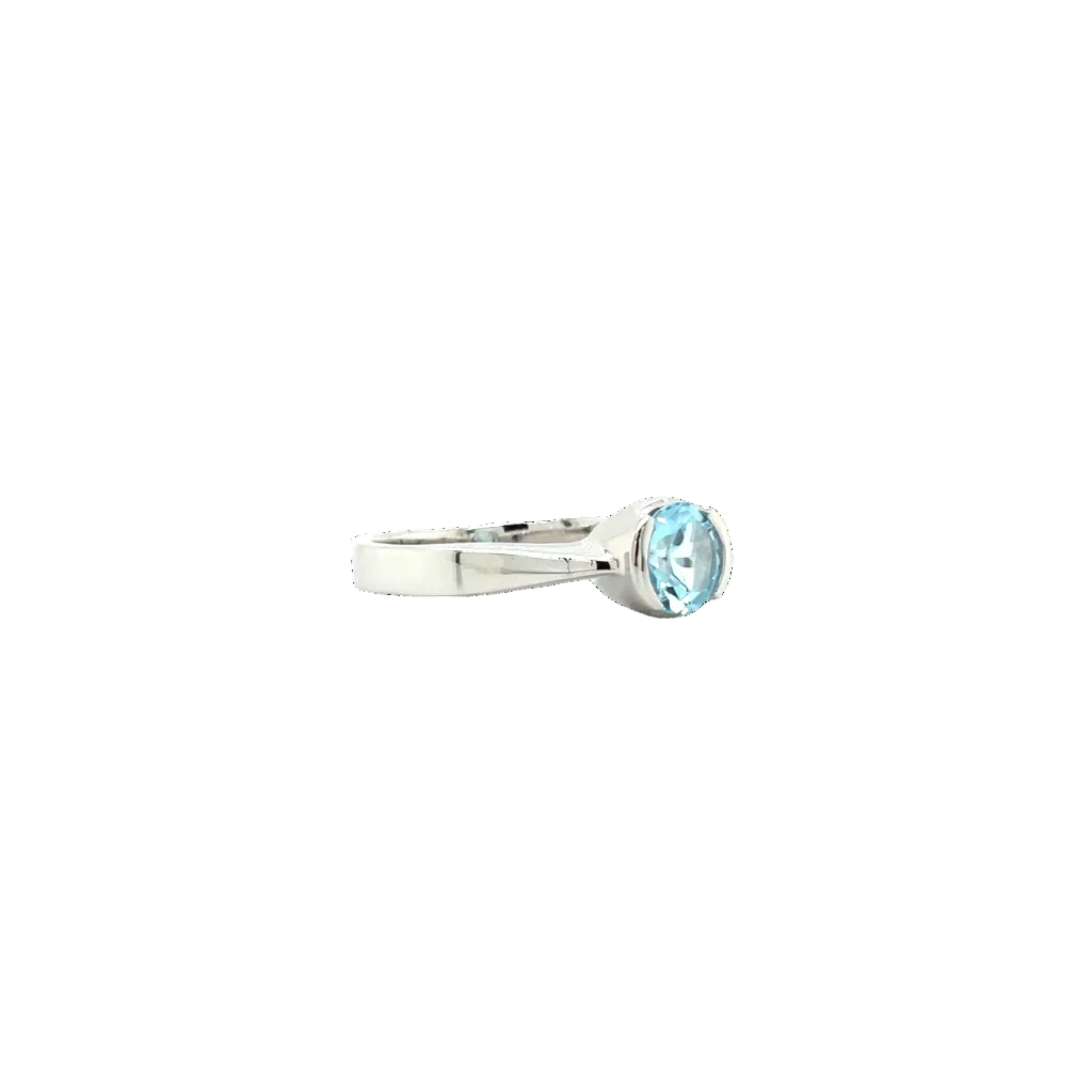 Sterling Silver Round Blue Topaz Dress Ring