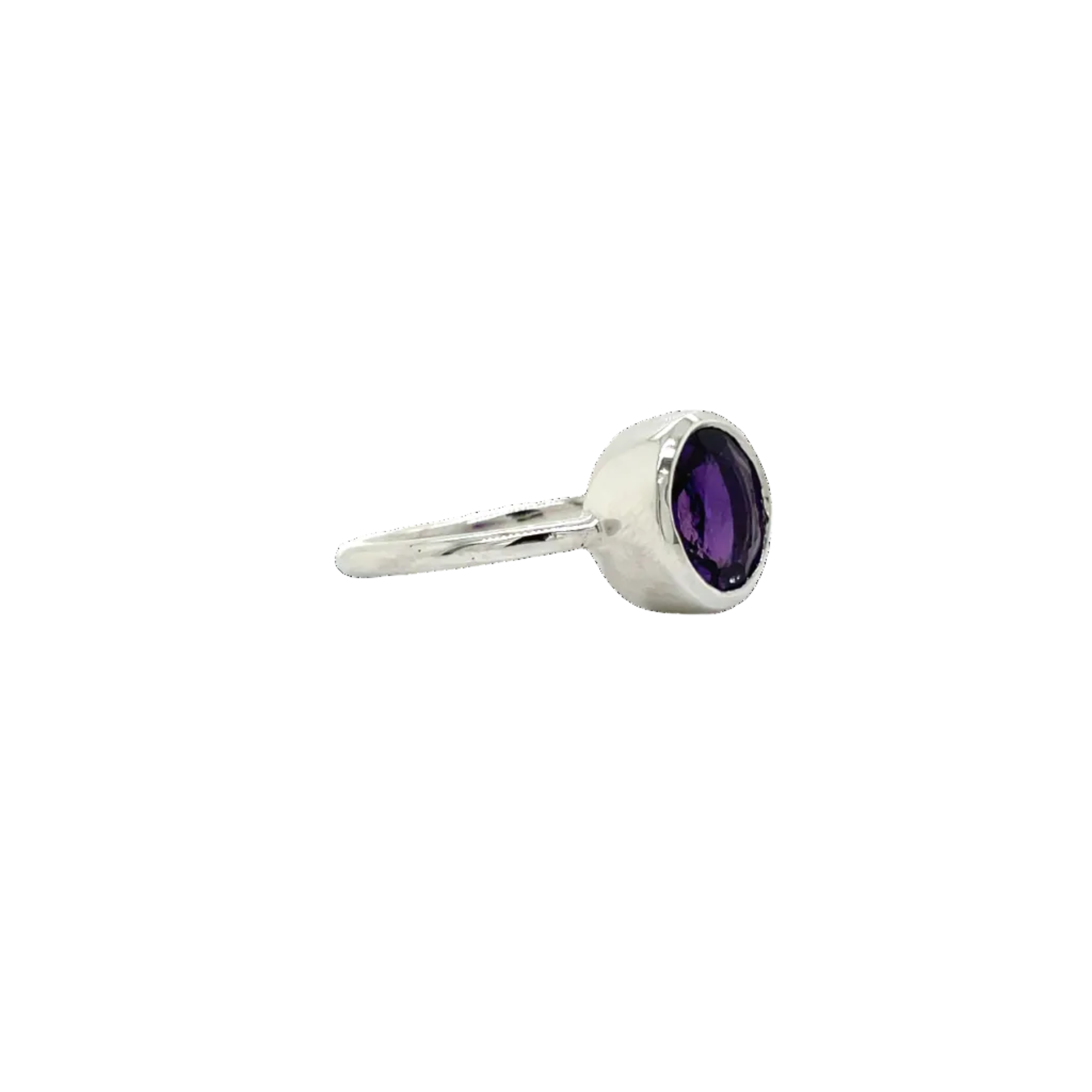 Sterling Silver Oval Amethyst Dress Ring