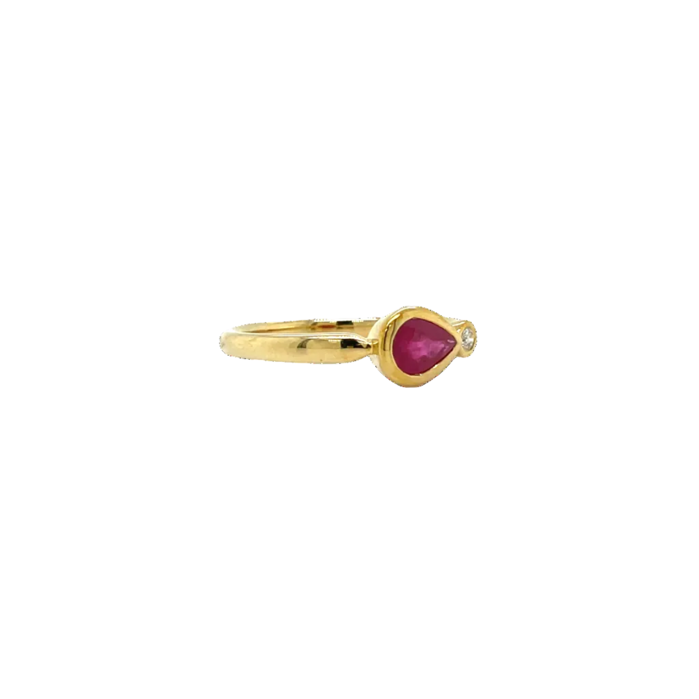 9ct Yellow Gold Natural Ruby and Diamond Dress Ring