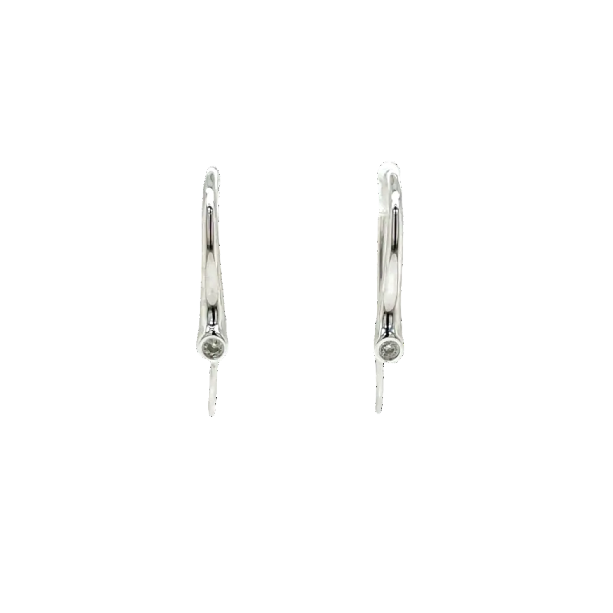 9ct White Gold Natural Diamond Shepherd Hook Earrings