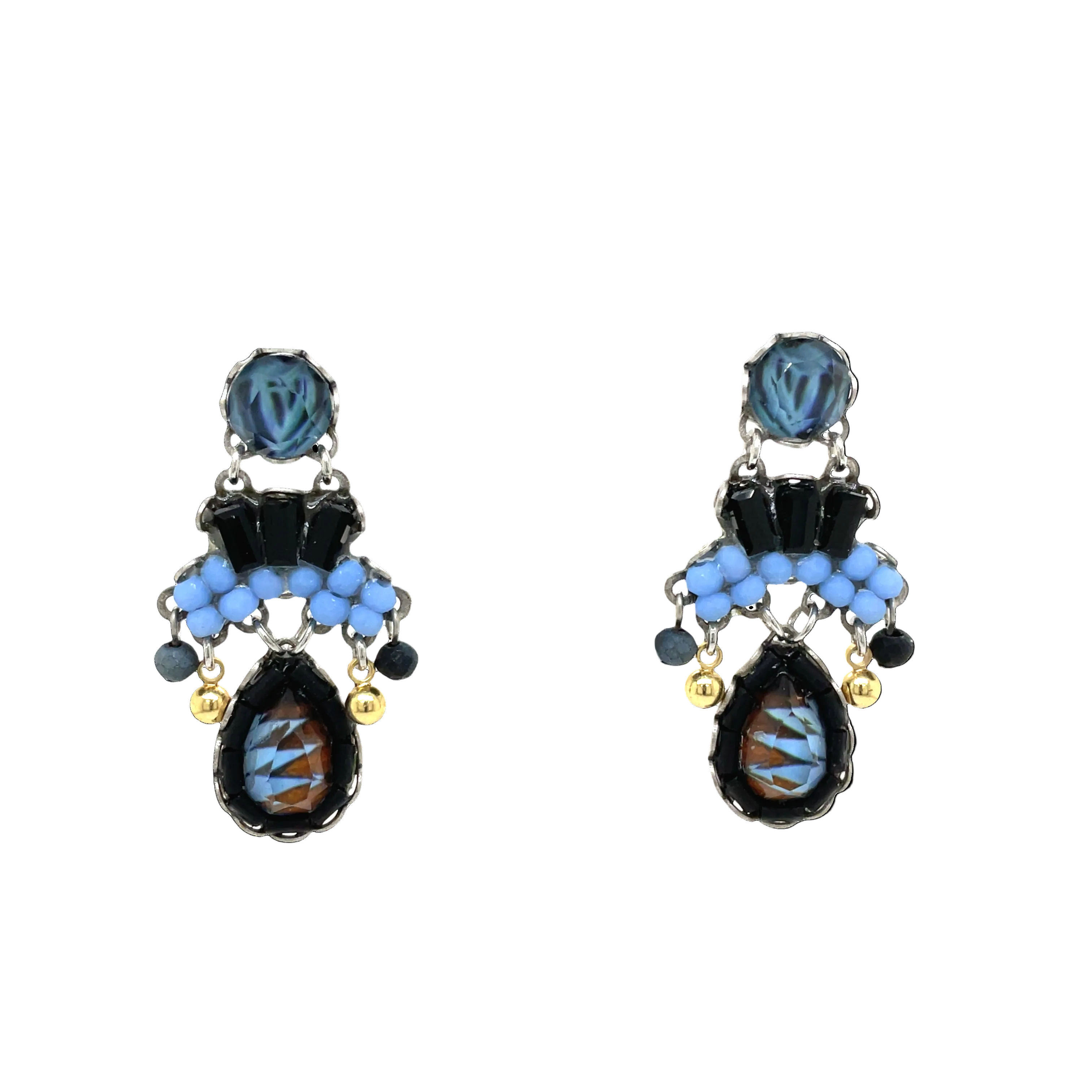 Handcrafted Fabric and Bead Earrings