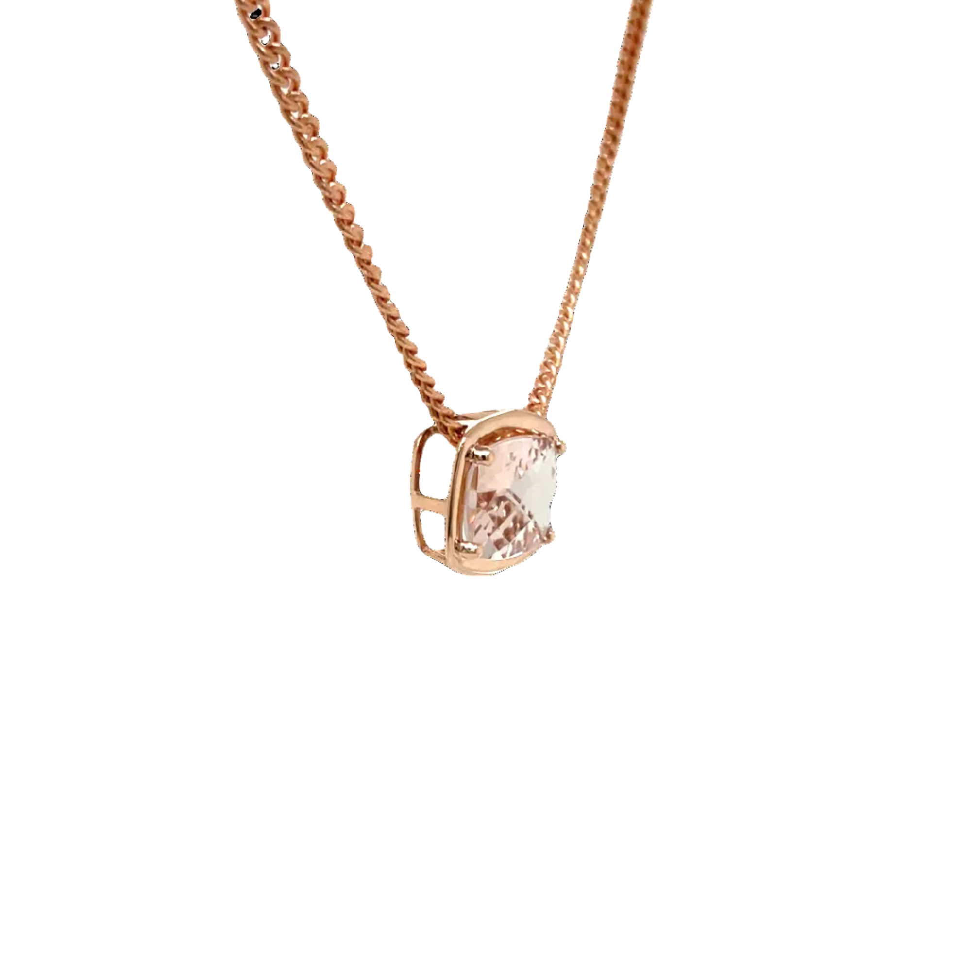 9ct Rose Gold Morganite Slider Pendant