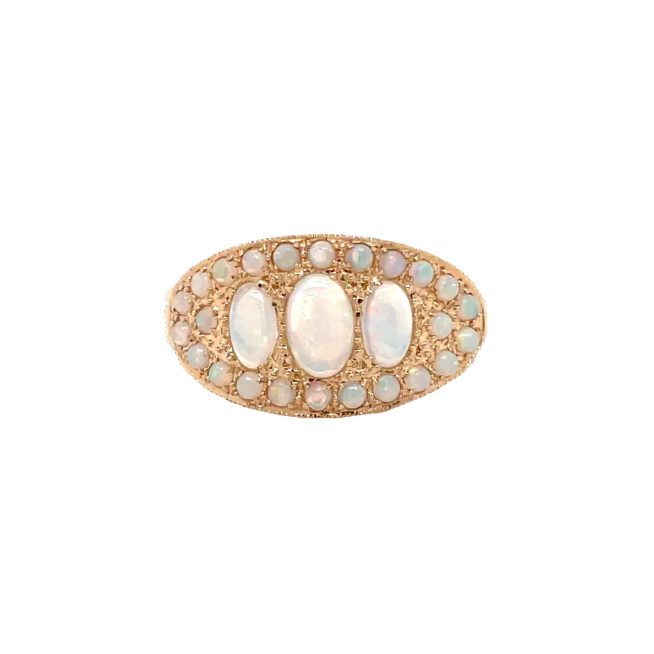 9ct Rose Gold Multi Solid White Opal Dress Ring