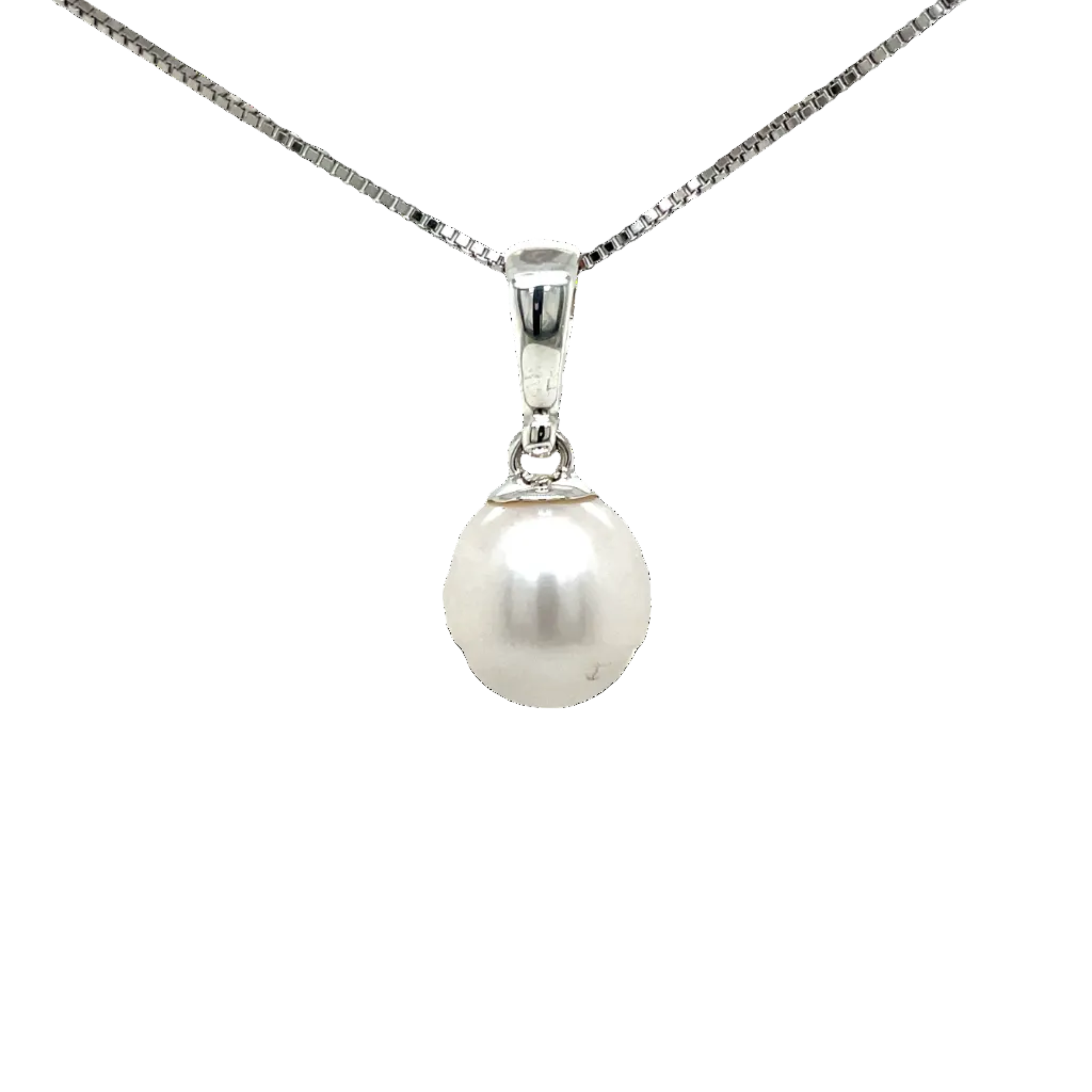 Sterling Silver Freshwater Pearl Round Pendant