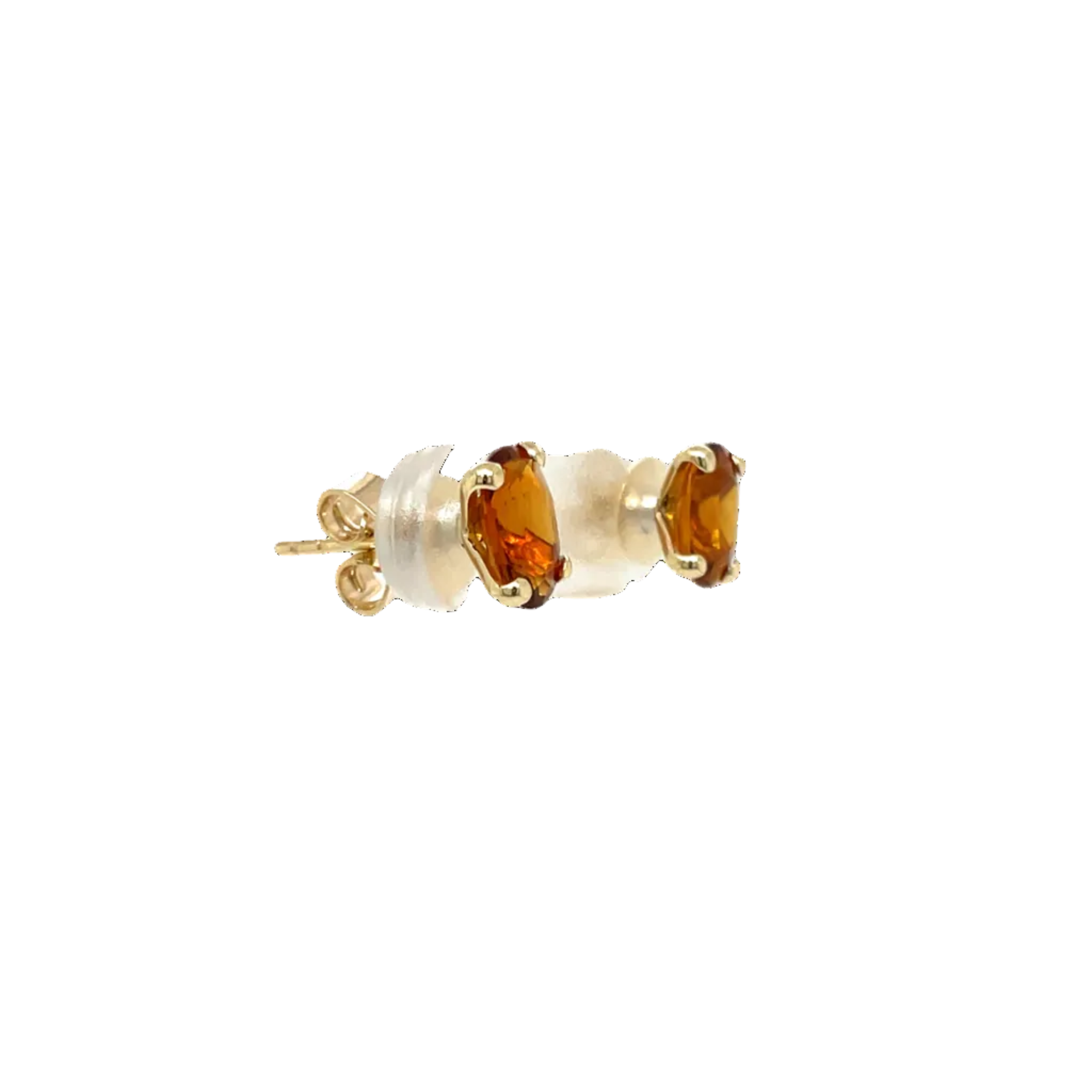 9ct Yellow Gold Oval Citrine Stud Earrings