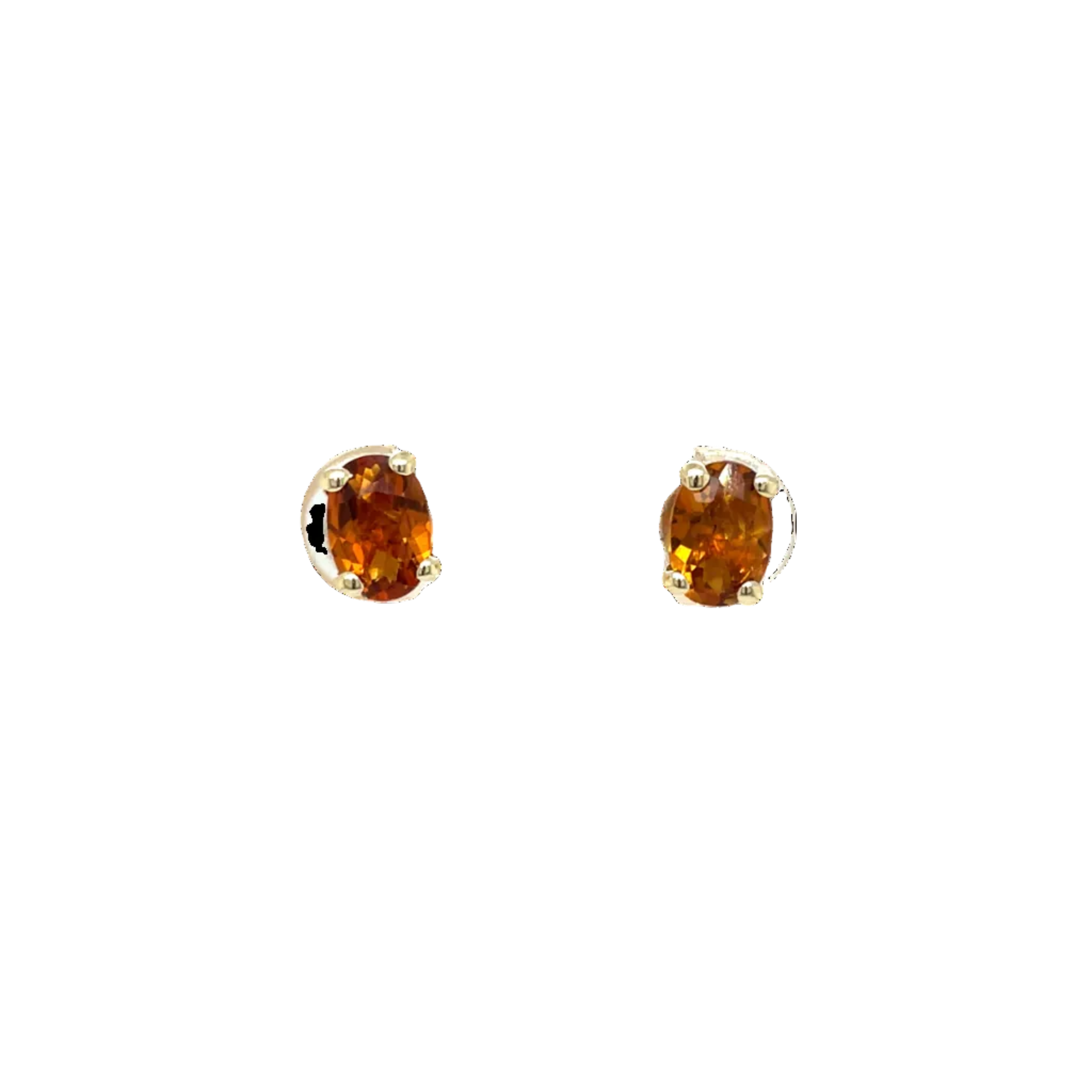 9ct Yellow Gold Oval Citrine Stud Earrings