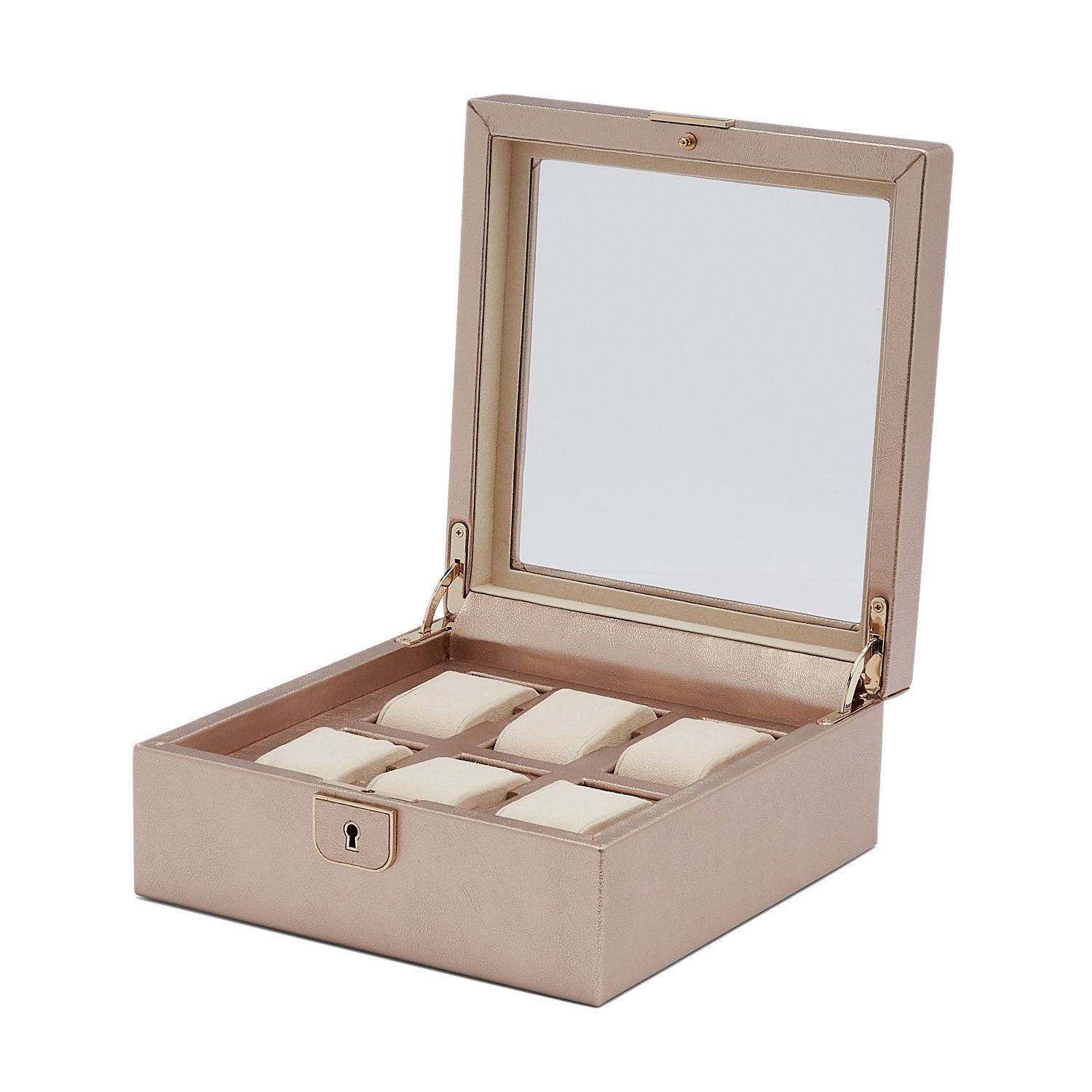 Wolf Palermo 6 Pc Watch Box Rose Gold