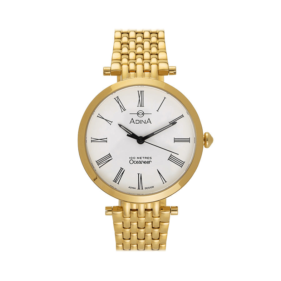 Adina Oceaneer Yellow Gold Tone Sports Dress Watch CT110 G1RB