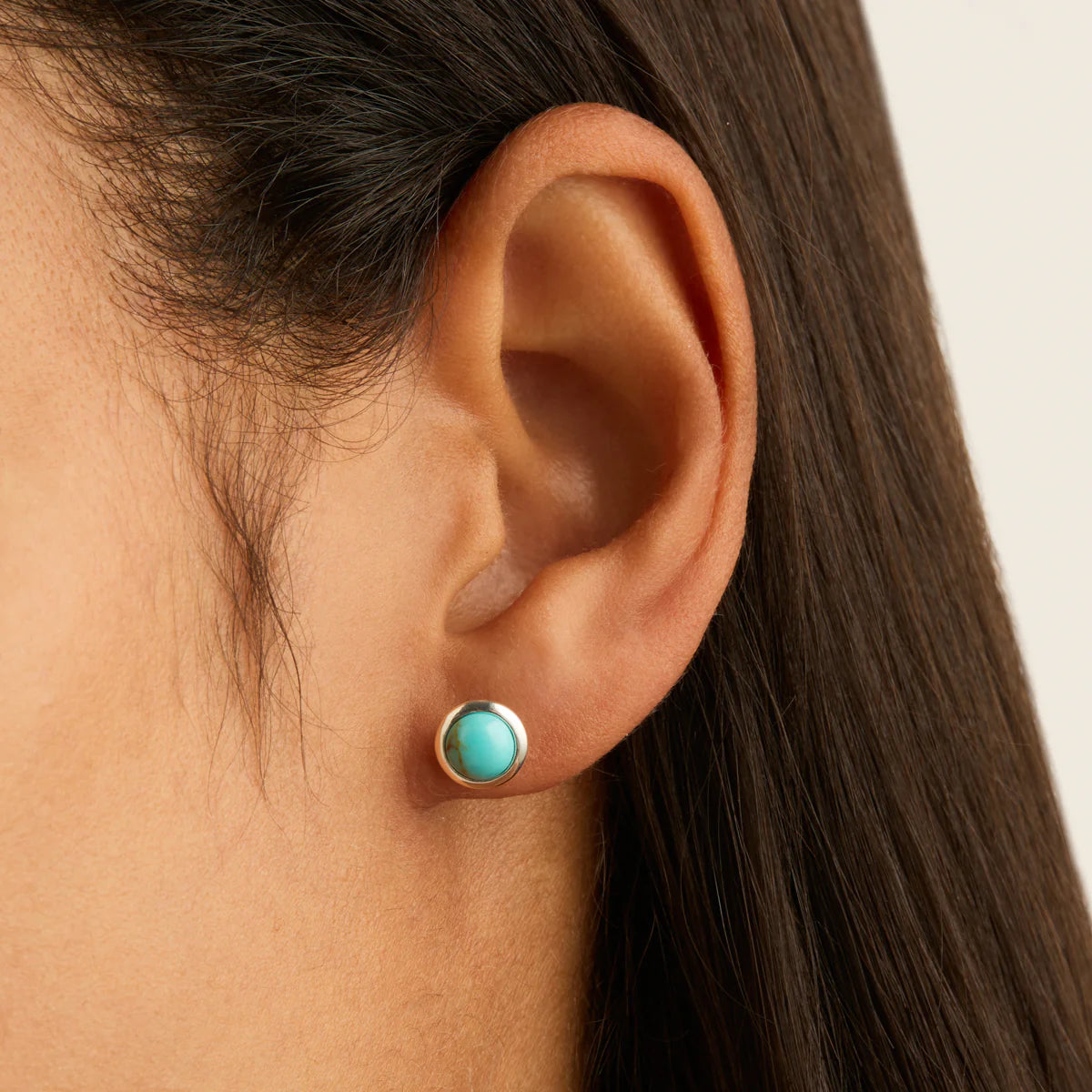 NAJO Husk Turquoise Silver Stud Earrings