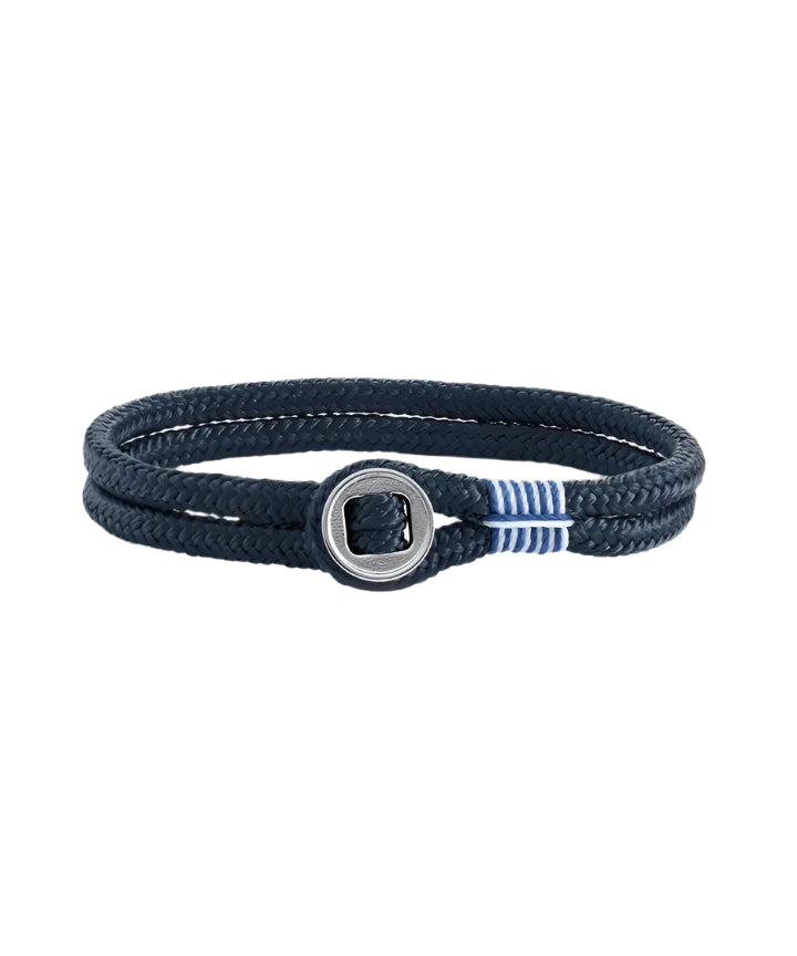 Pig & Hen Don Dino Navy and Silver Rope Bracelet