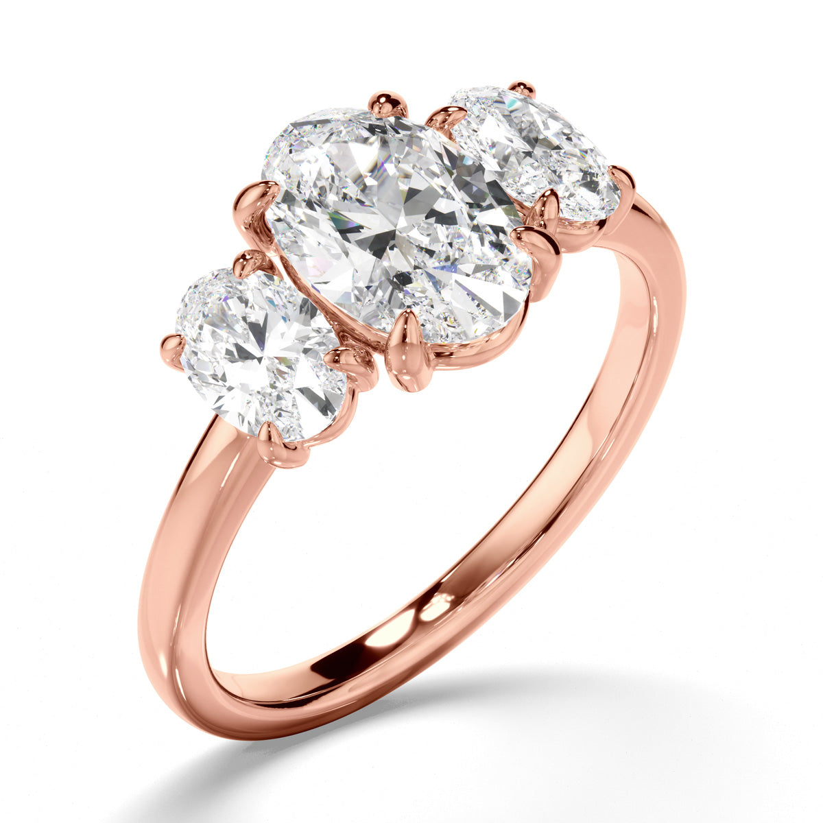 Oval Cut Diamond Trilogy Engagement Ring