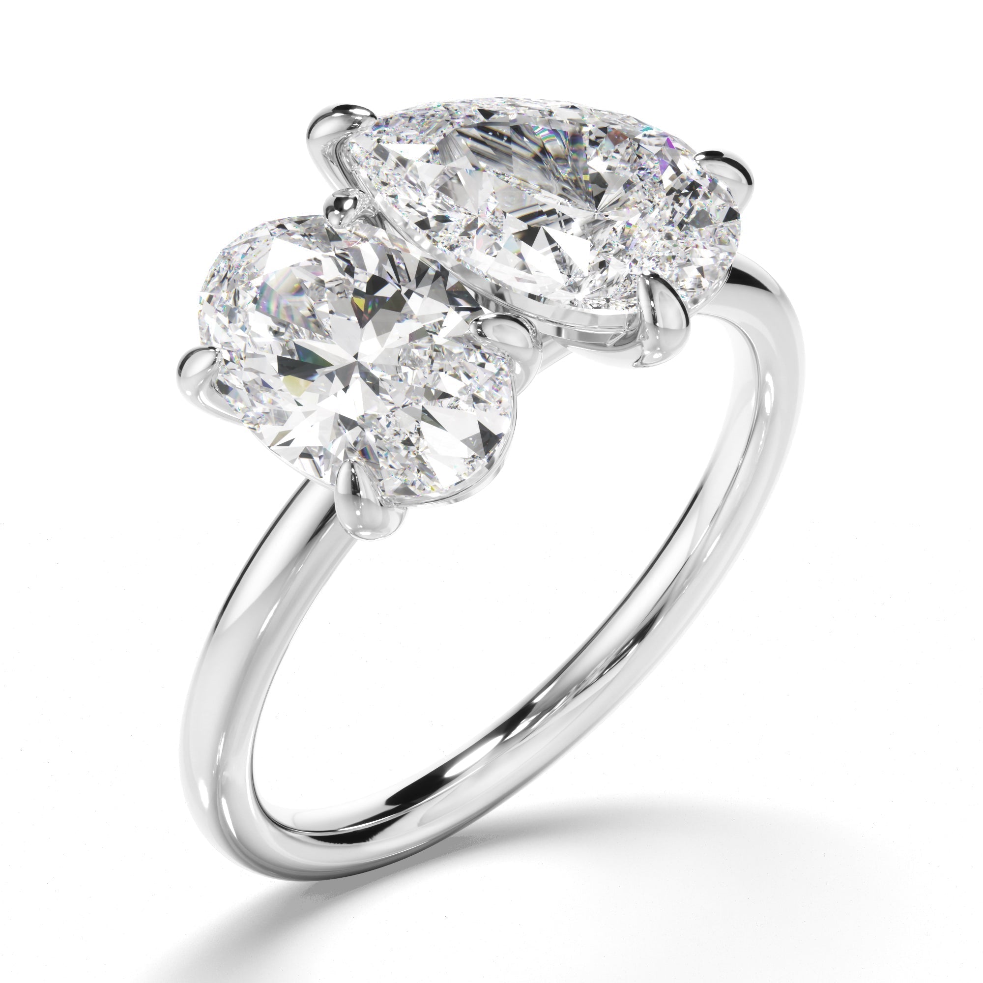 Oval & Pear Cut Diamond Toi et Moi Engagement Ring