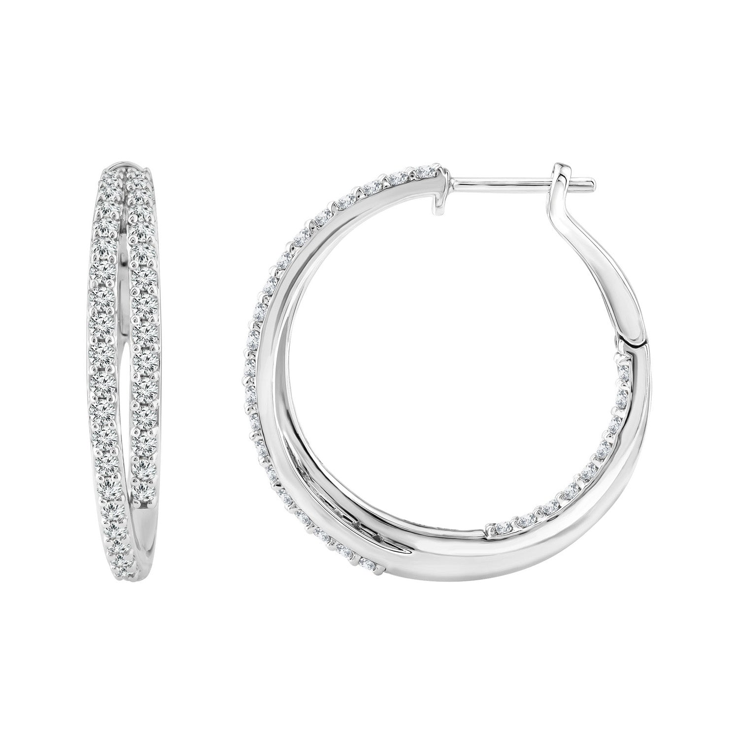 1.95ct Lab Grown Diamond Hoop Earrings in 18ct White Gold