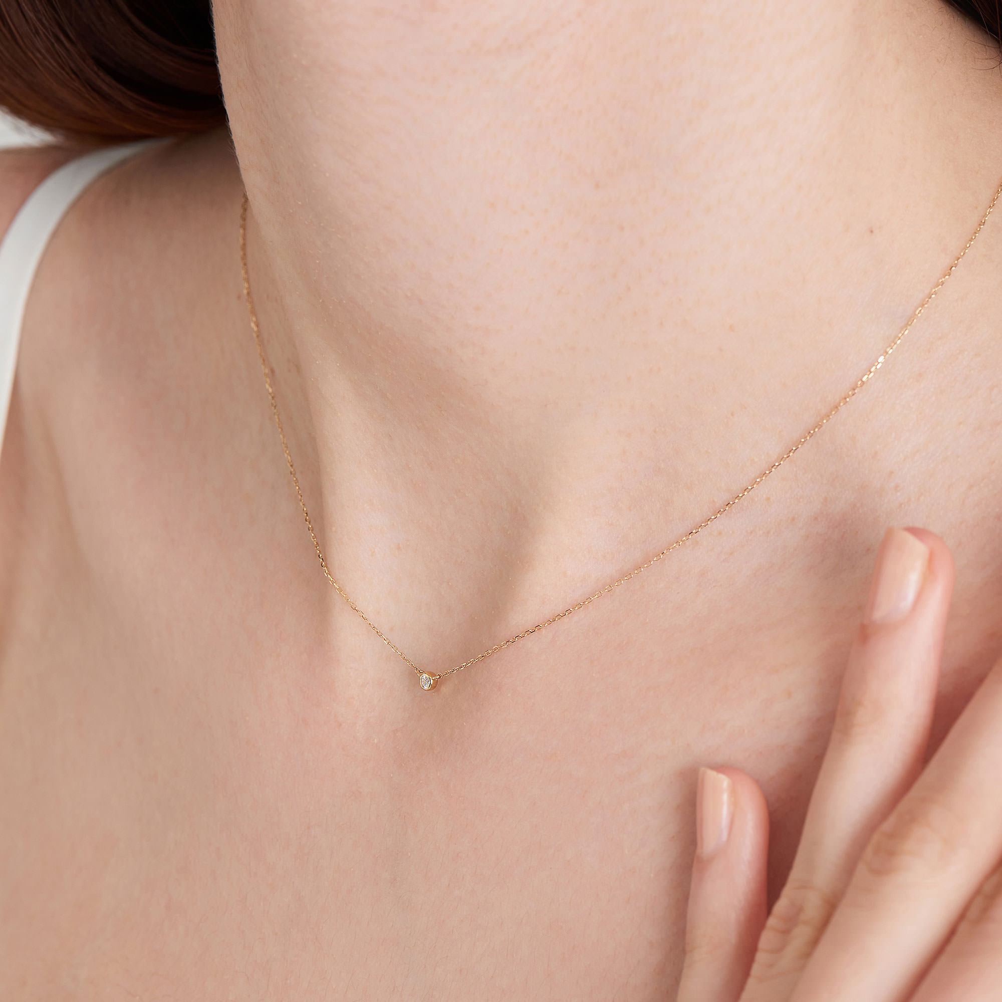 Ania Haie 14ct Gold Single Natural Diamond Necklace