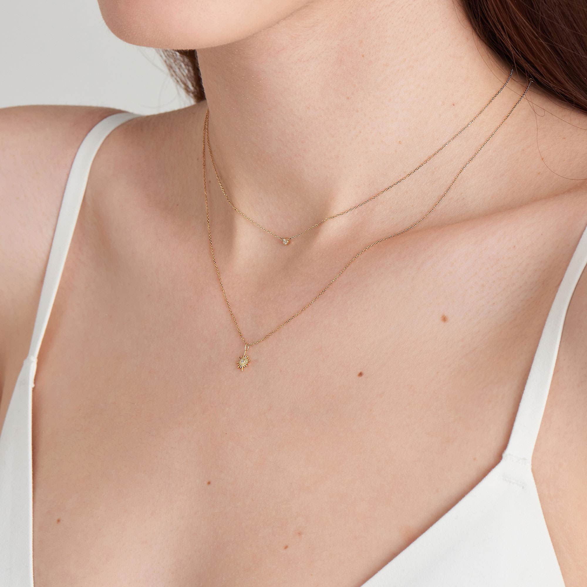 Ania Haie 14ct Gold Single Natural Diamond Necklace