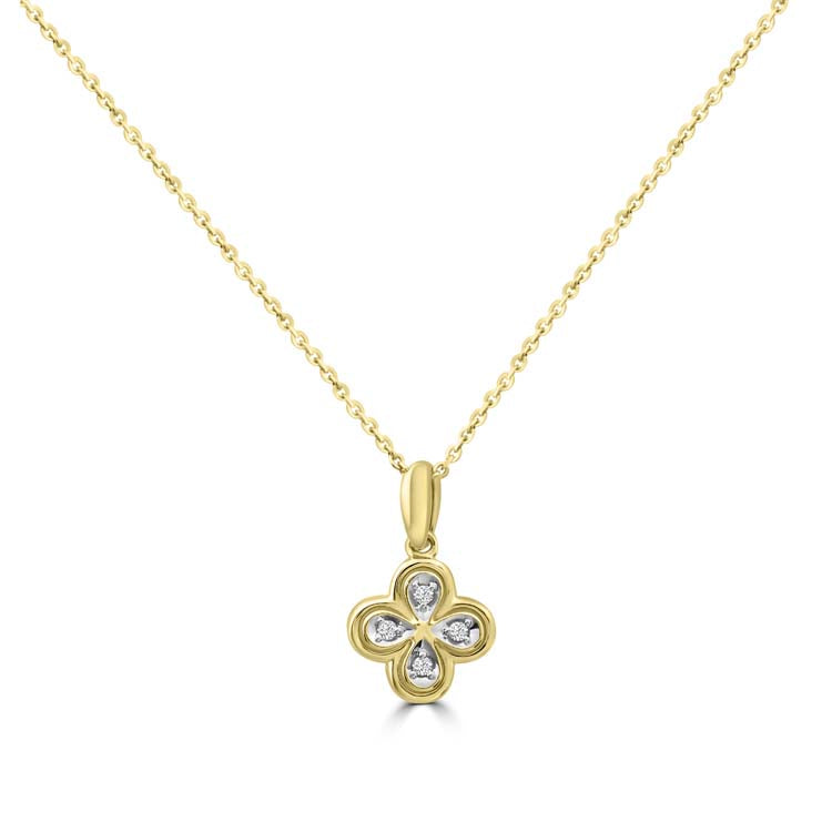 Diamond Necklace 40-45cm with 0.035ct Diamonds in 9ct Yellow Gold